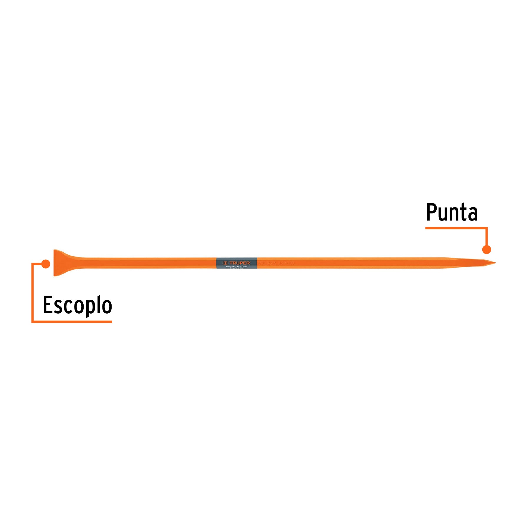 Truper BAP-100, Barreta de punta de 7/8″ x 100 cm, fabricada en acero