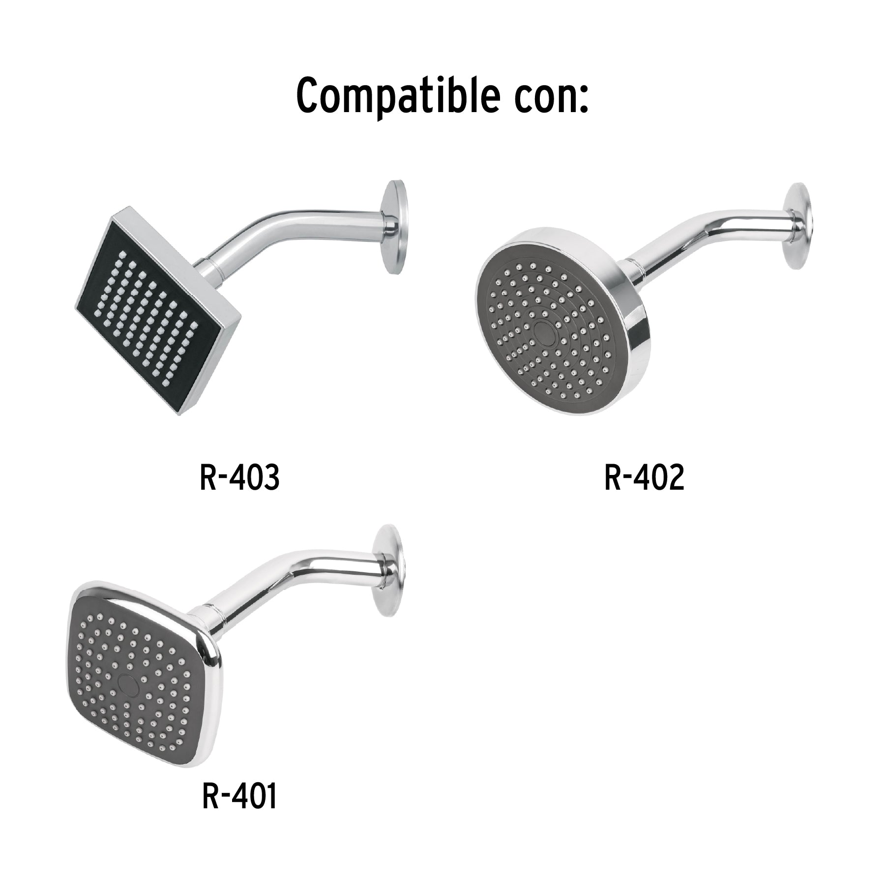 Foset BCH-500, Brazo y chapetón acabado cromo, repuesto para regadera
