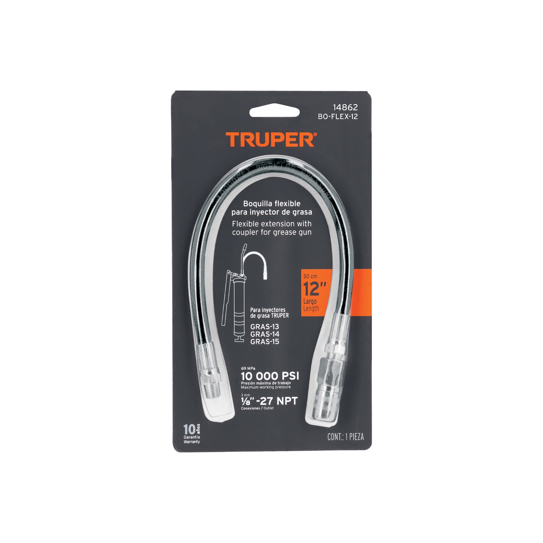 Truper BO-FLEX-12, Boquilla flexible para grasera
