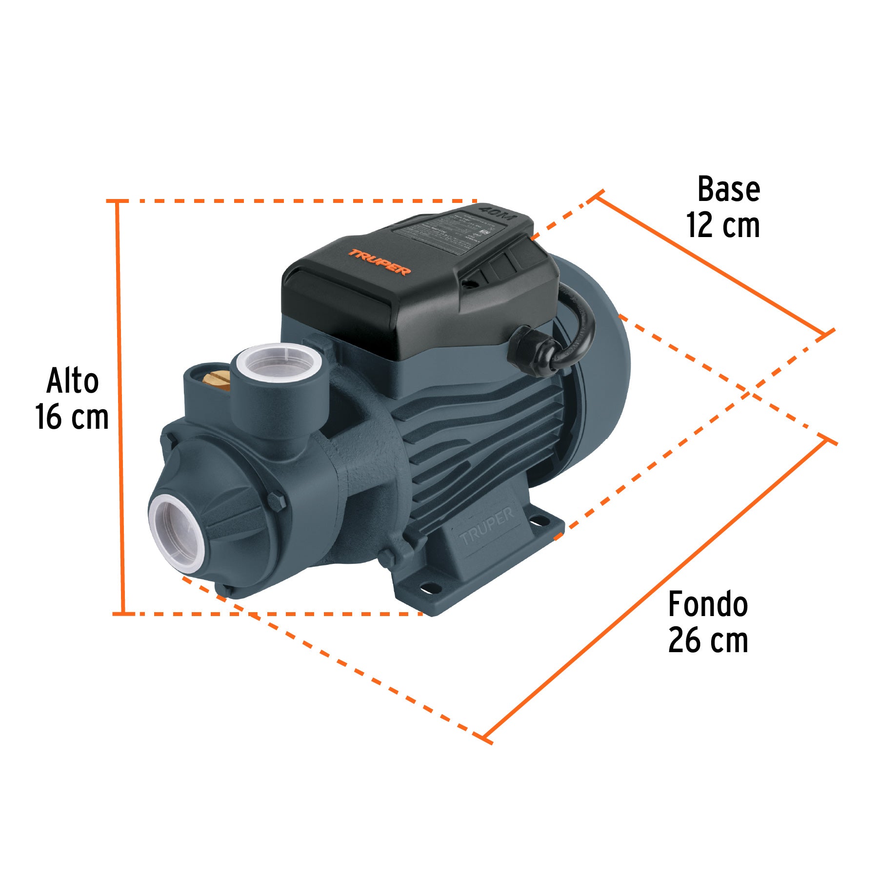 Truper BOAP-1/2A2, Bomba Eléctrica Periférica para Agua 1/2 Hp uso agrícola - Carzamo.com