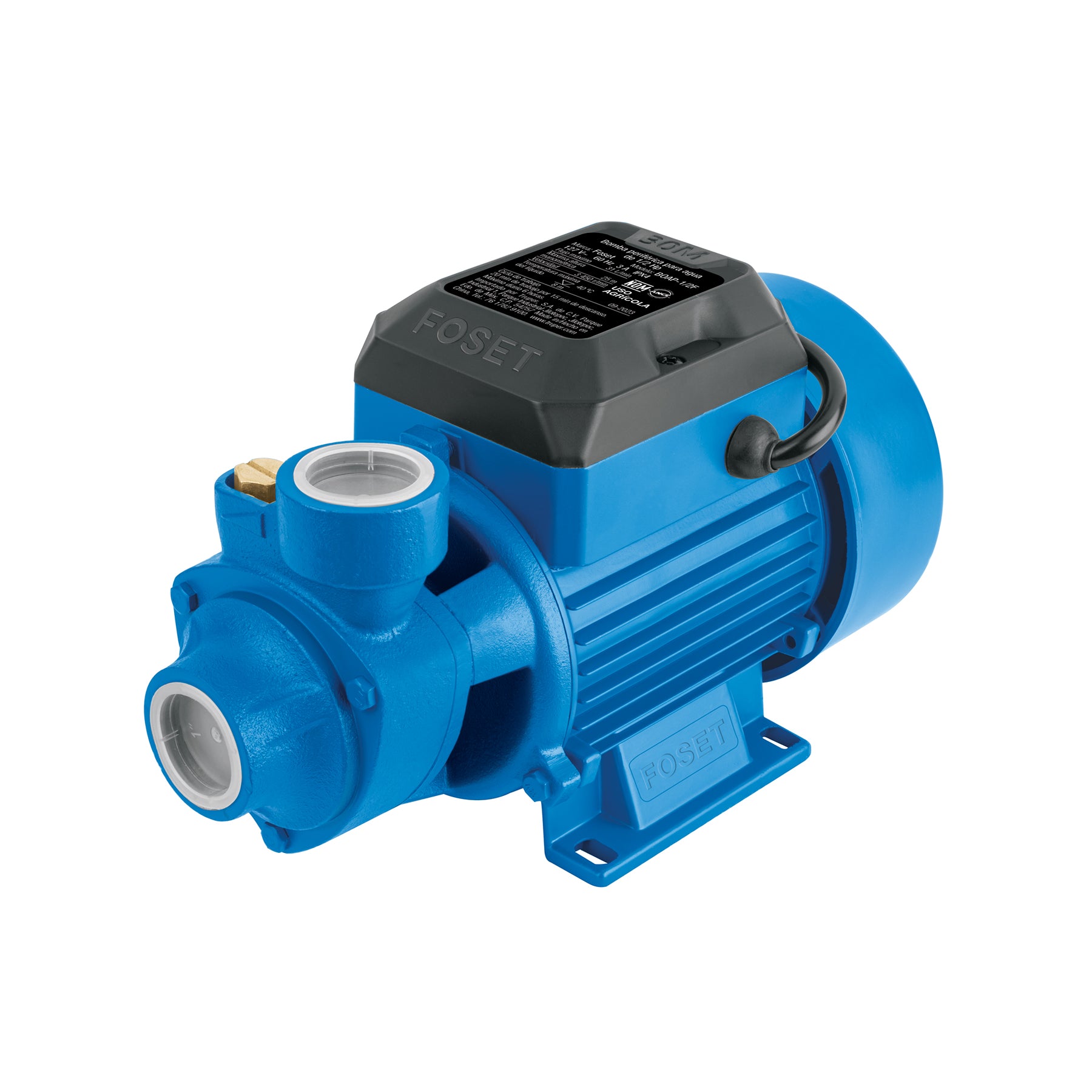 Bomba periférica 1/2HP, altura máx 30m, uso agrícola, FOSET BOAP-1/2F2