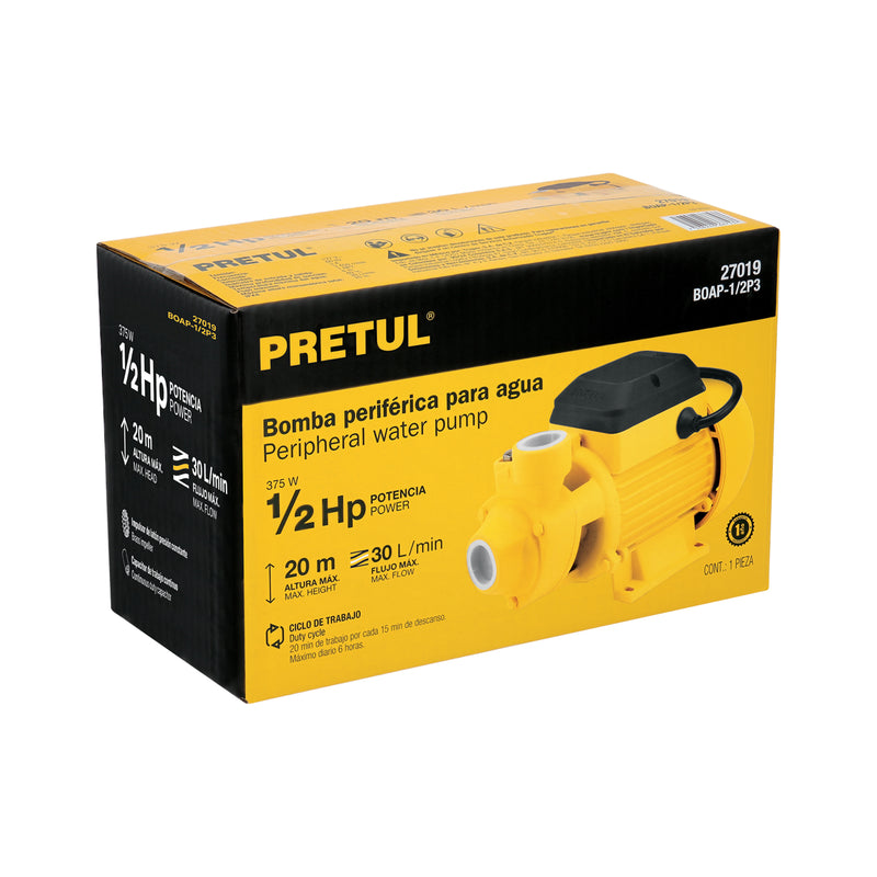 Pretul BOAP-1/2P3, Bomba eléctrica periférica para agua 1/2 Hp uso agrícola - Carzamo.com