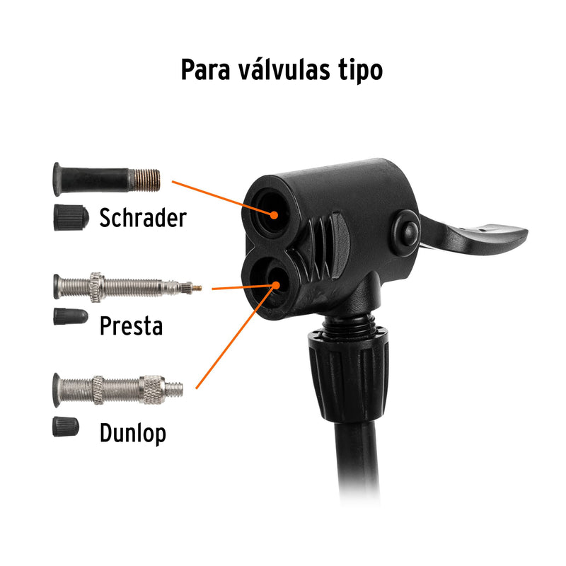 Bomba manual para inflar, 100 PSI, TRUPER - Carzamo.com