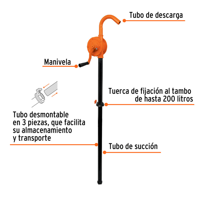Bomba extractora de aceites con manivela, Truper BOMEX-25 - Carzamo.com