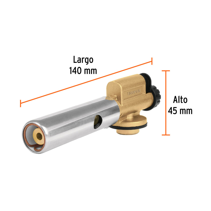 Boquilla con encendido electrónico para lata c/válvula roscada, TRUPER - Carzamo.com