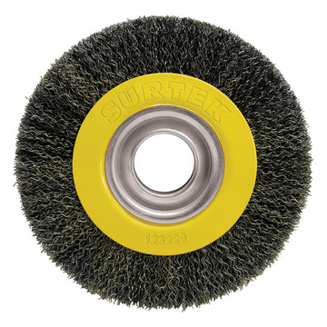 Carda circular ondulada alambre delgado para esmeril 6" x 13/16" con adaptadores Surtek