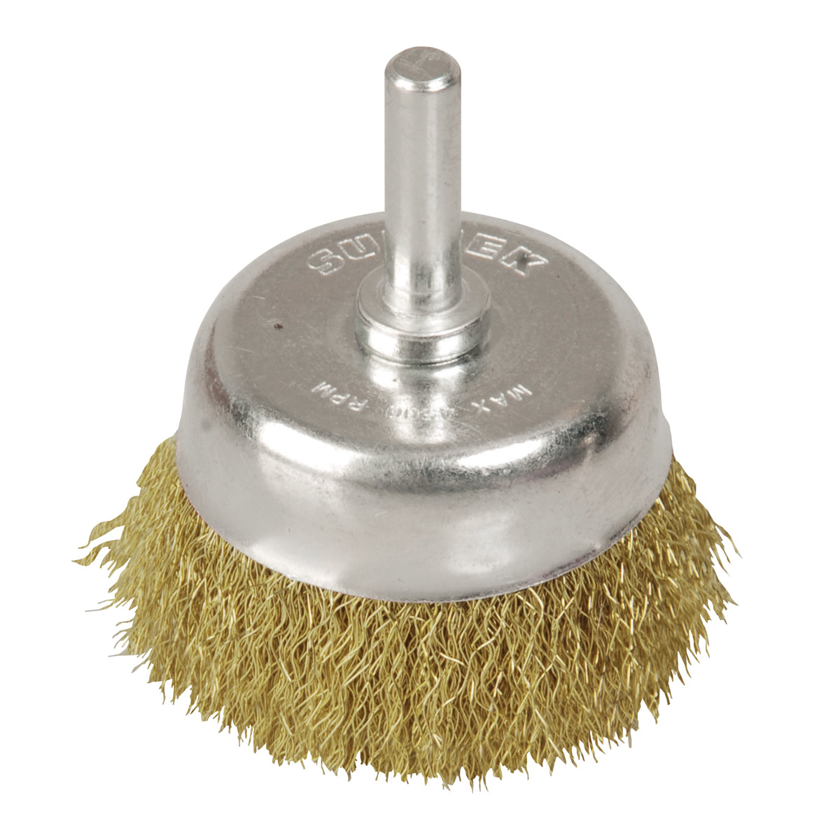 Carda copa ondulada alambre fino 2-3/4" x 0.17 mm con zanco 1/4" Surtek