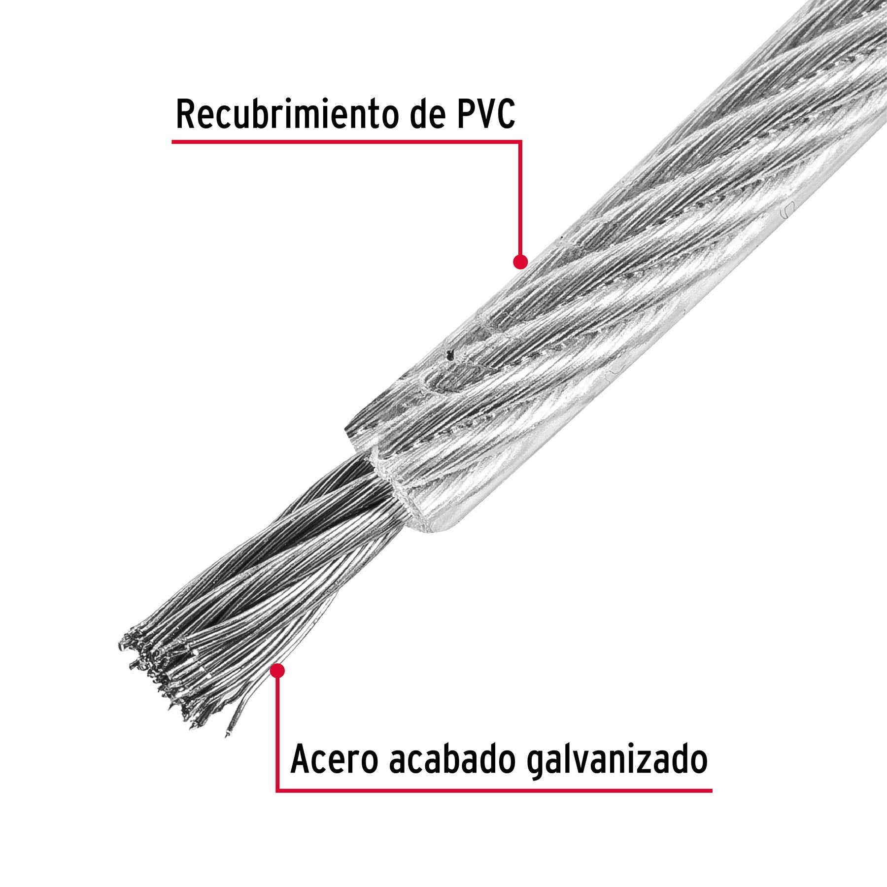 Fiero CAB-3/32F, Cable flexible de acero 3/32″, 7X19, 75 m