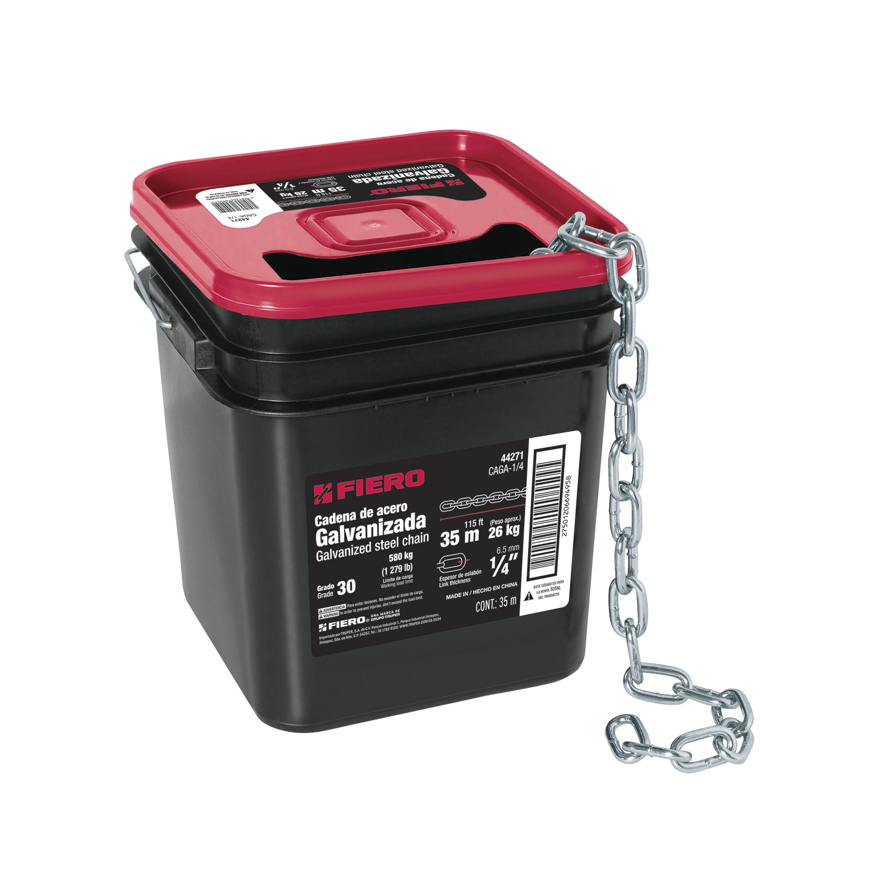Fiero CAGA-1/4 Cadena Galvanizada de 1/4″