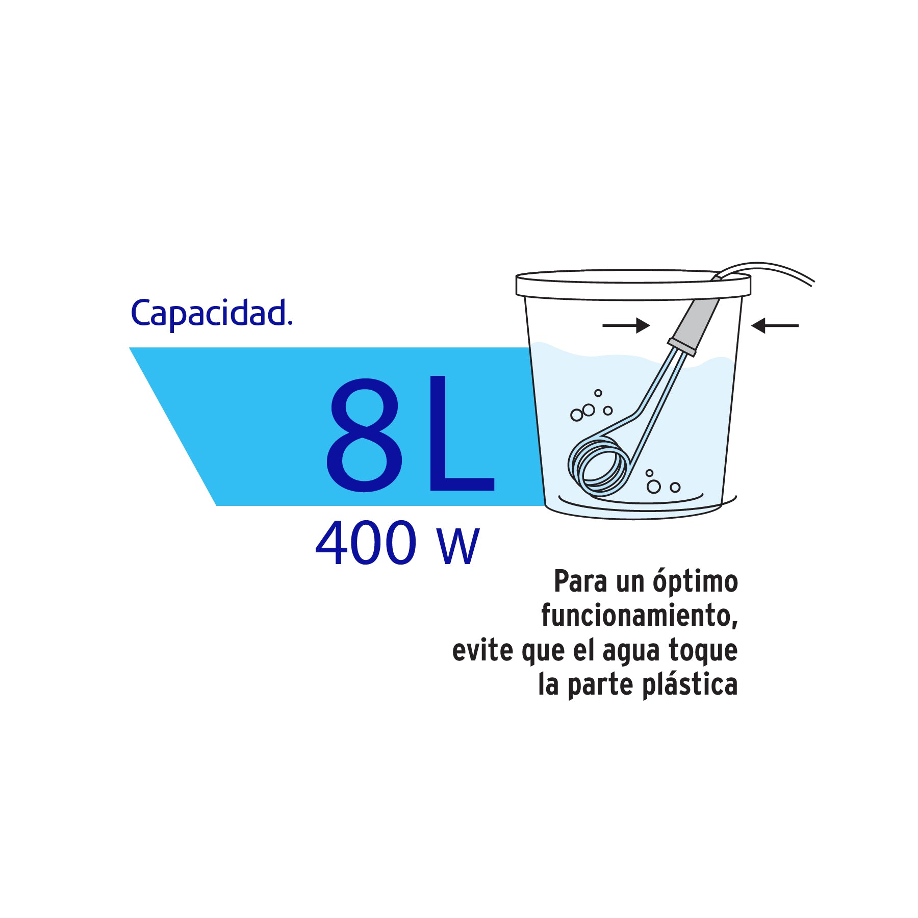 Volteck CAGU-1, Calentador de inmersión para agua, #1, 400W, 8 L