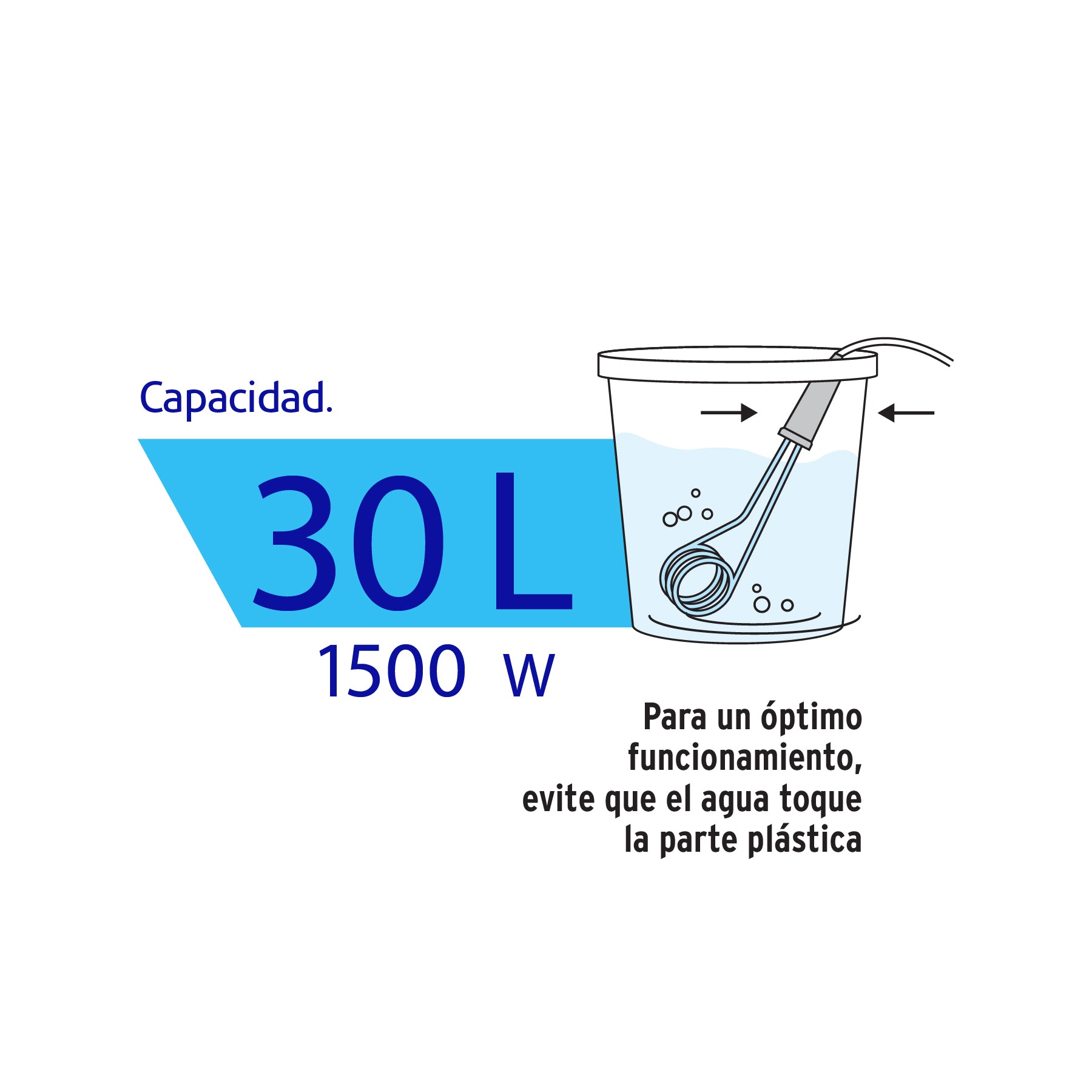 Volteck CAGU-8 Calentador de inmersión # 8, 1500 W 27 litros Volteck, Capacidad para 30 L, pack of/paquete de 1