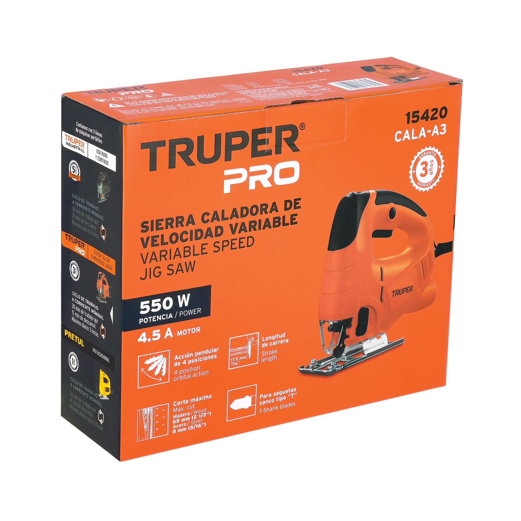 Truper CALA-A3, Sierra caladora, profesional, 550 W