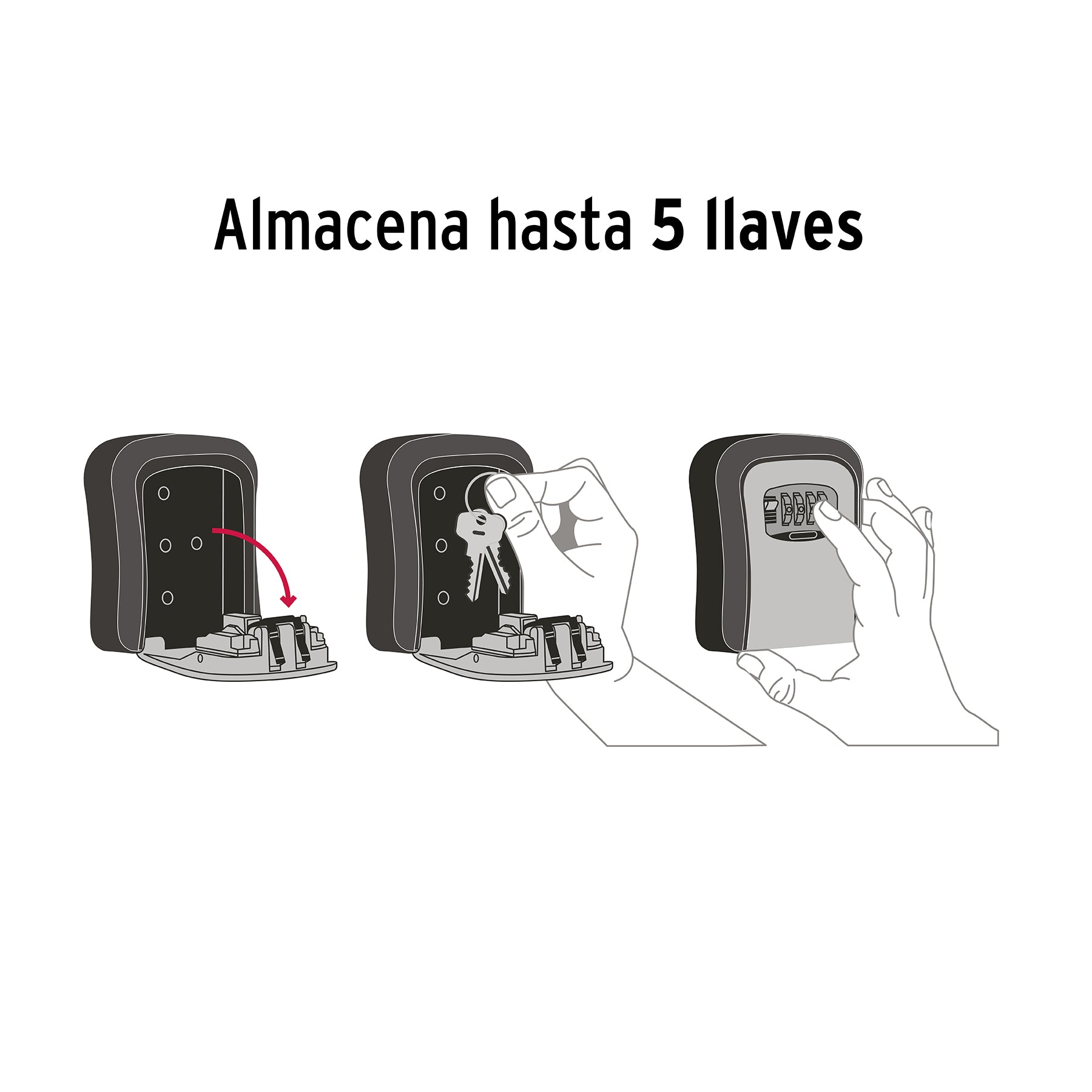 Caja de combinación guardallaves para pared, 12cm, HERMEX CALLA-12C