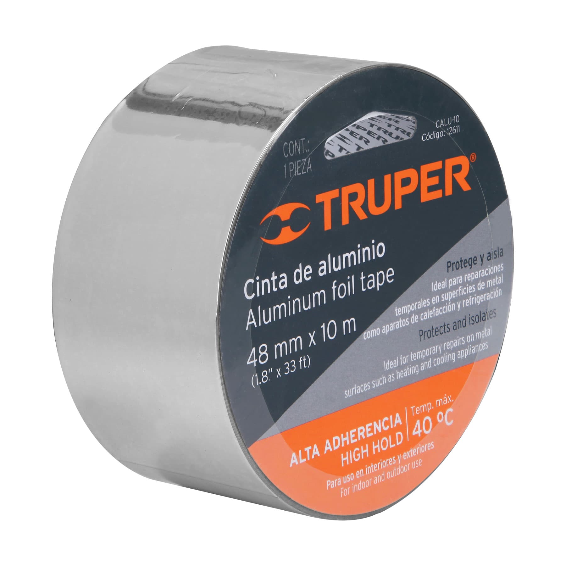 Truper CALU-10, Cinta de aluminio de 48 mm x 10 m