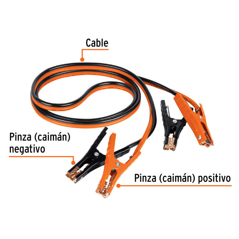 Cables pasa corriente 3 m, 225 A, 8 AWG, con funda, Truper - Carzamo.com