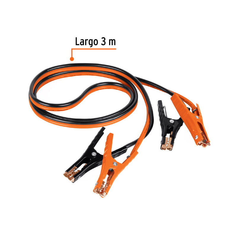 Cables pasa corriente 3 m, 225 A, 8 AWG, con funda, Truper - Carzamo.com