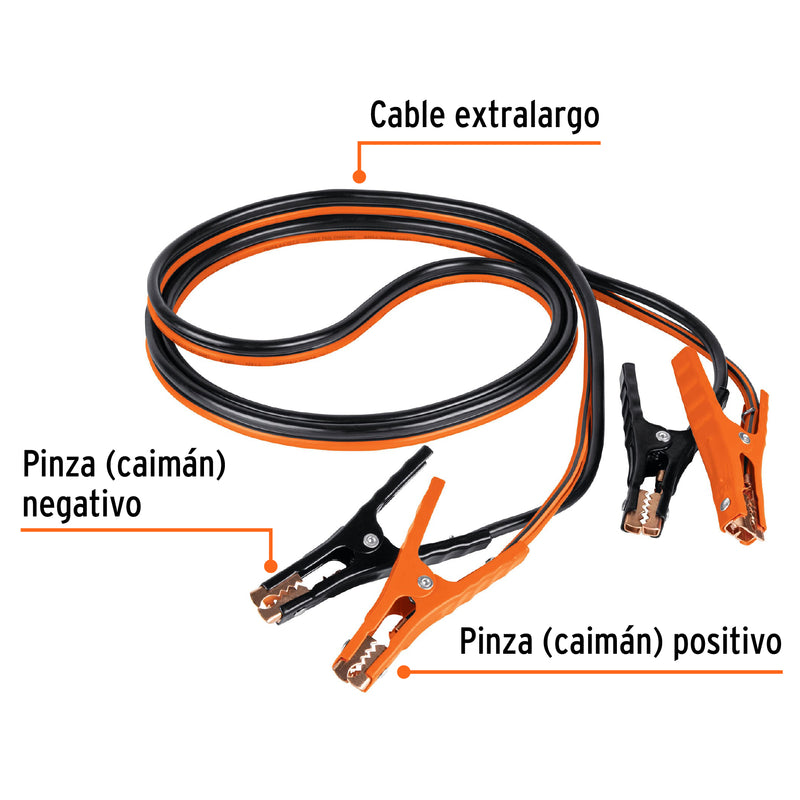 Cables pasa corriente 3.5 m, 350 A, 6 AWG, con funda, Truper Expert - Carzamo.com