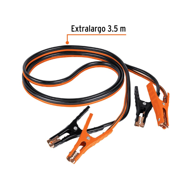 Cables pasa corriente 3.5 m, 350 A, 6 AWG, con funda, Truper Expert - Carzamo.com