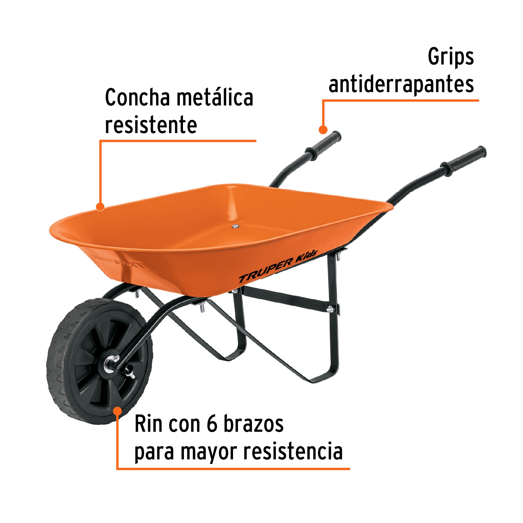 Carretilla Infantil Concha Metalica 54 X 40 Cm Truper 102996