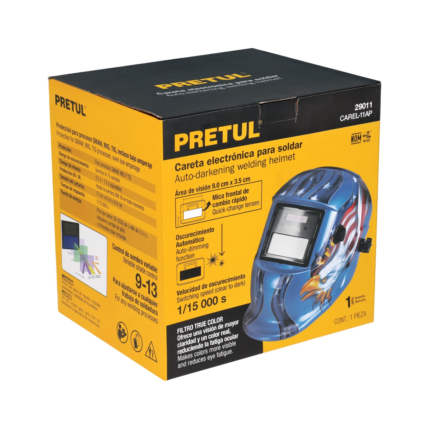 Pretul CAREL-11AP, Careta electrónica para soldar diseño águila sombra 9 a 13