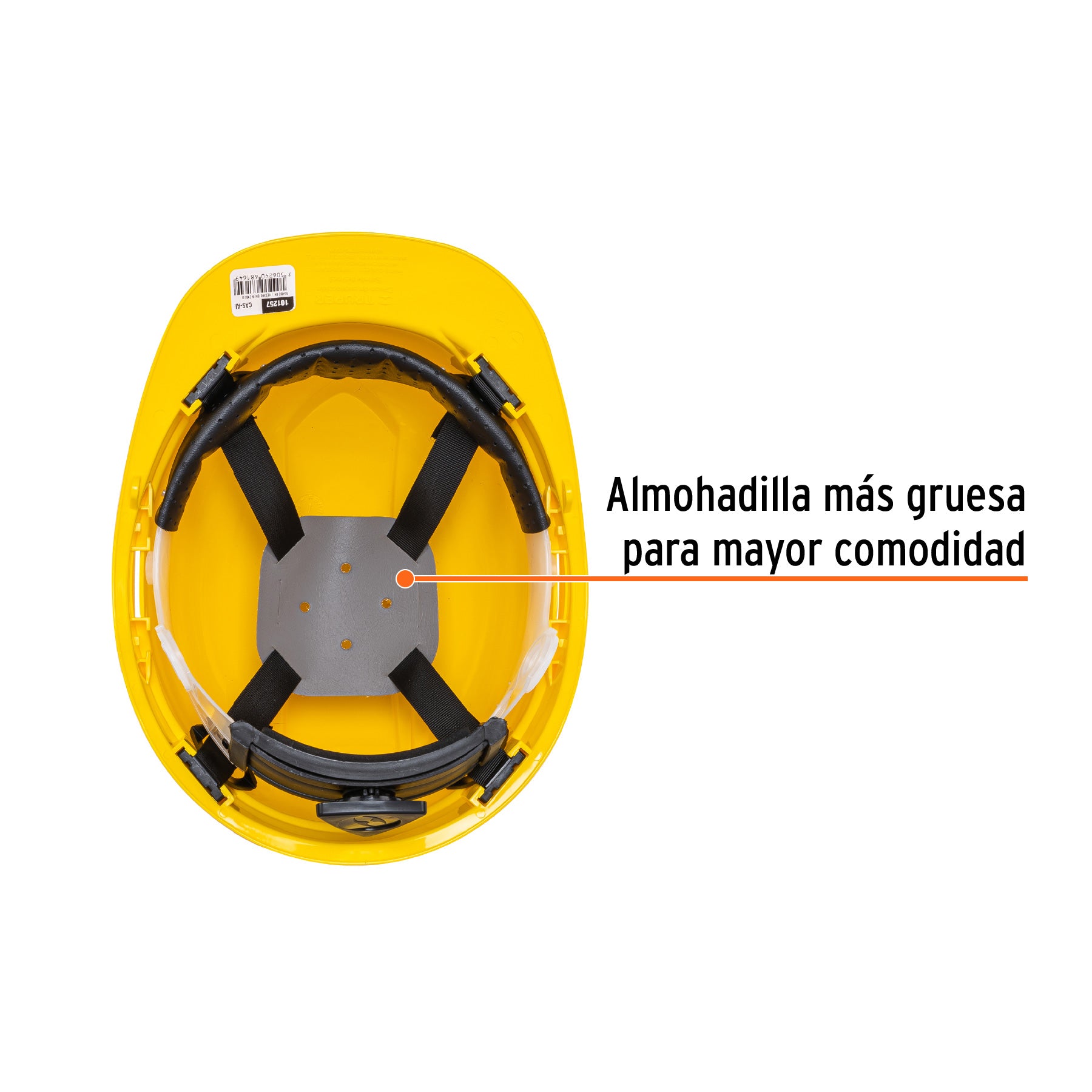 Truper CAS-AI, Casco de Seguridad ventilado diseño cómodo y Ligero Ajuste de matraca Color Amarillo
