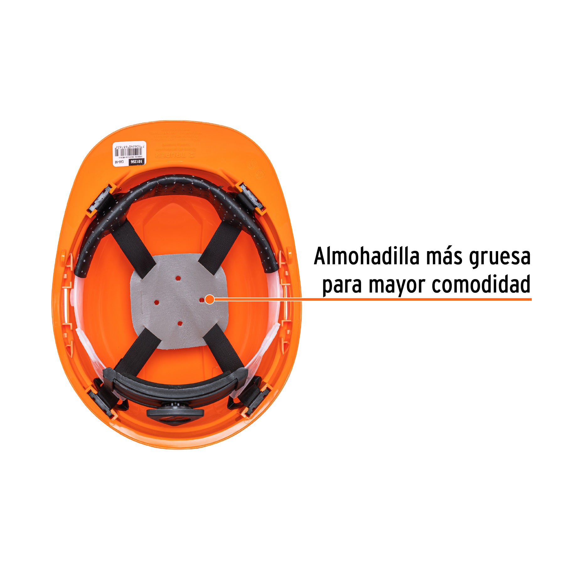 Truper CAS-NI, Casco de Seguridad ventilado diseño cómodo y Ligero Ajuste de matraca Color Naranja
