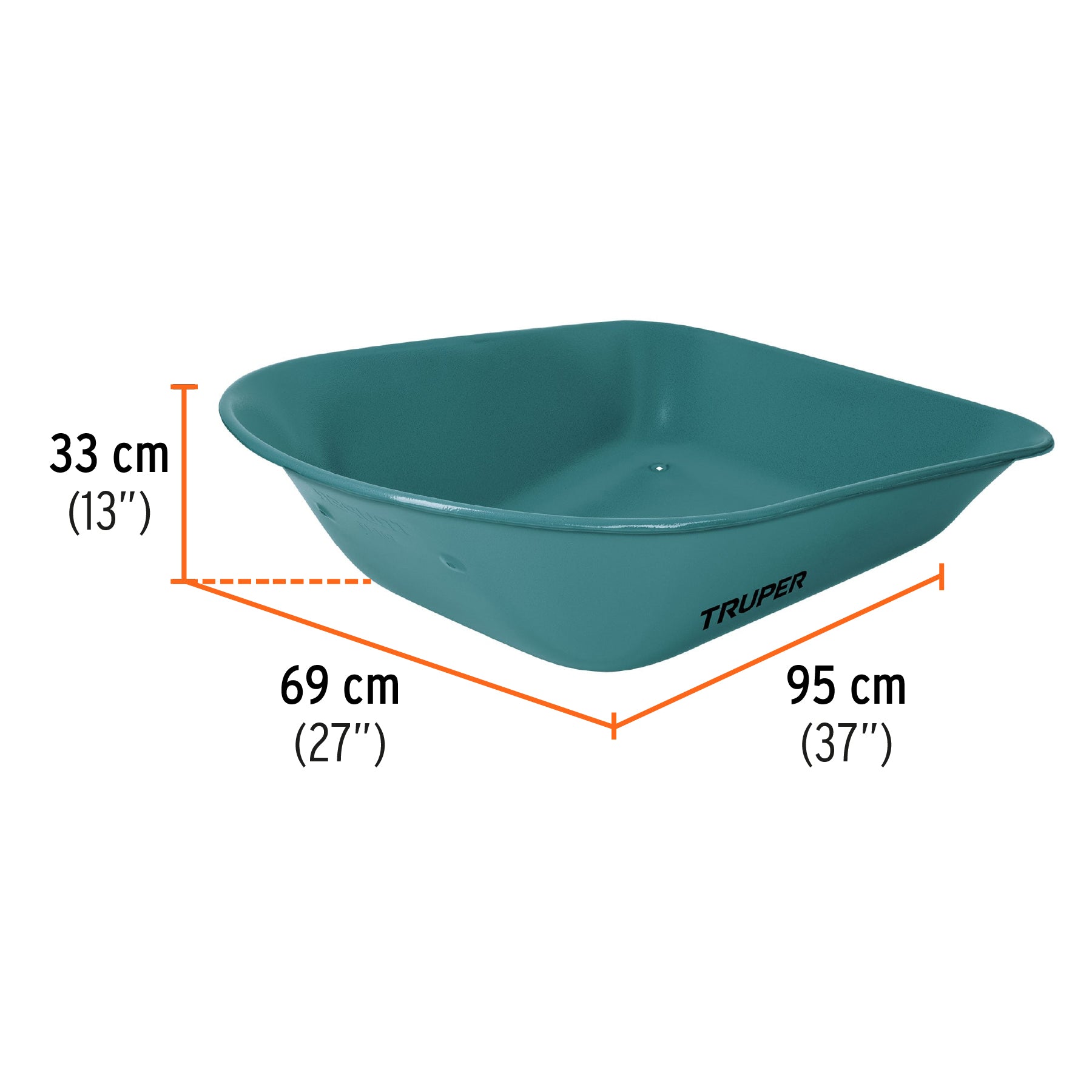 Truper CAT-15ND, Carretilla 5 ft3, llanta neumática reforzada