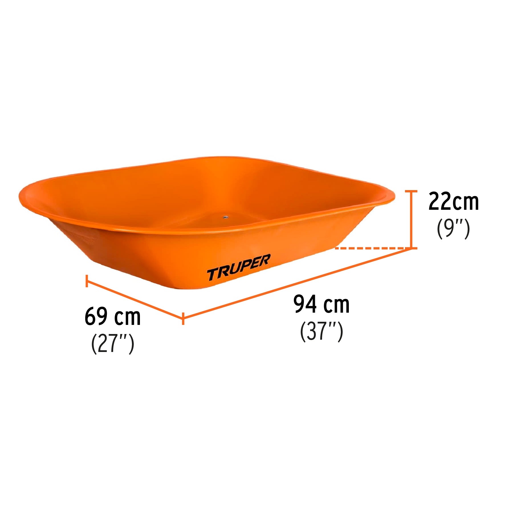 Truper CAT-45ND, Carretilla 4.5 ft3, llanta neumática reforzada