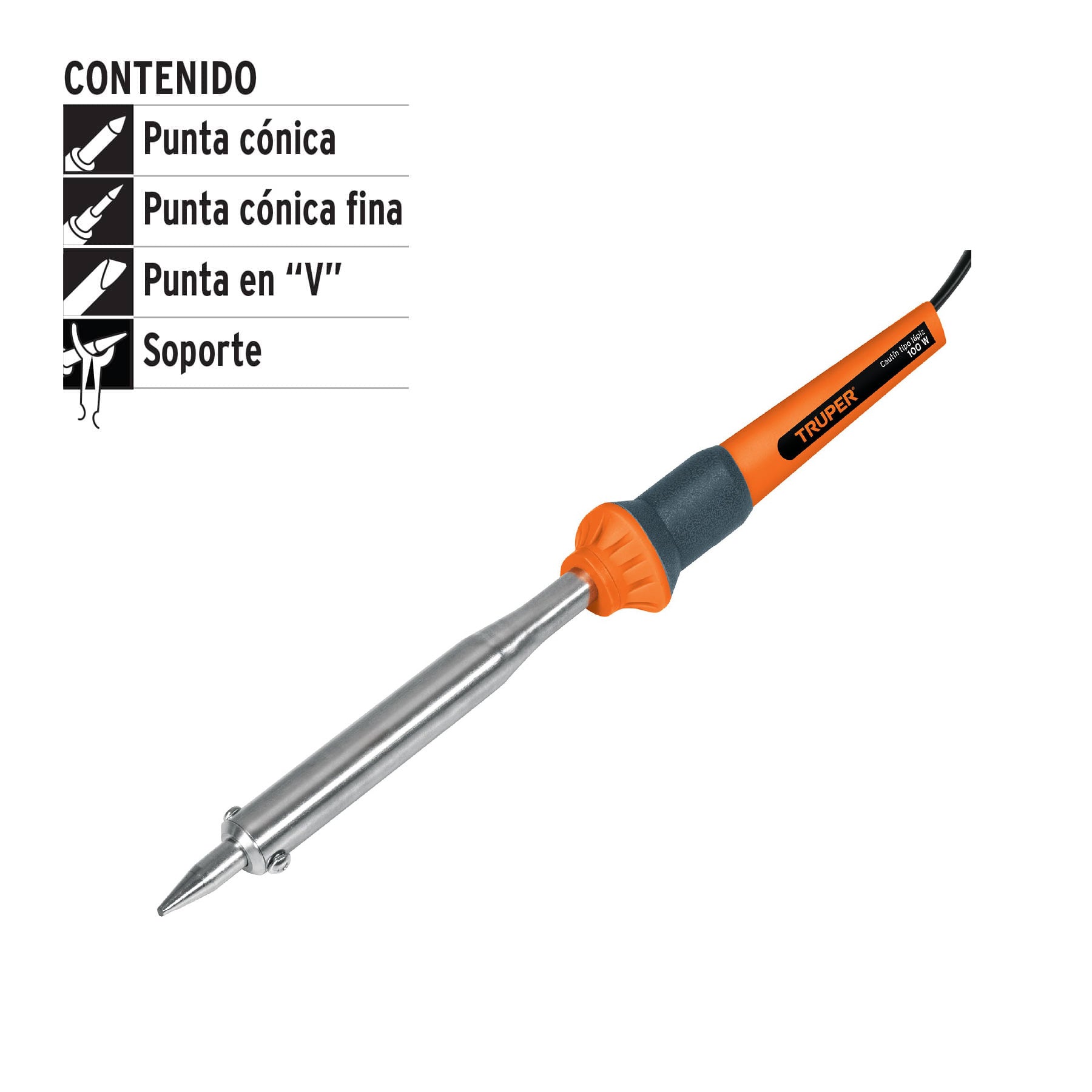 Truper CAU-100, Cautín 100 W tipo lápiz para trabajo pesado