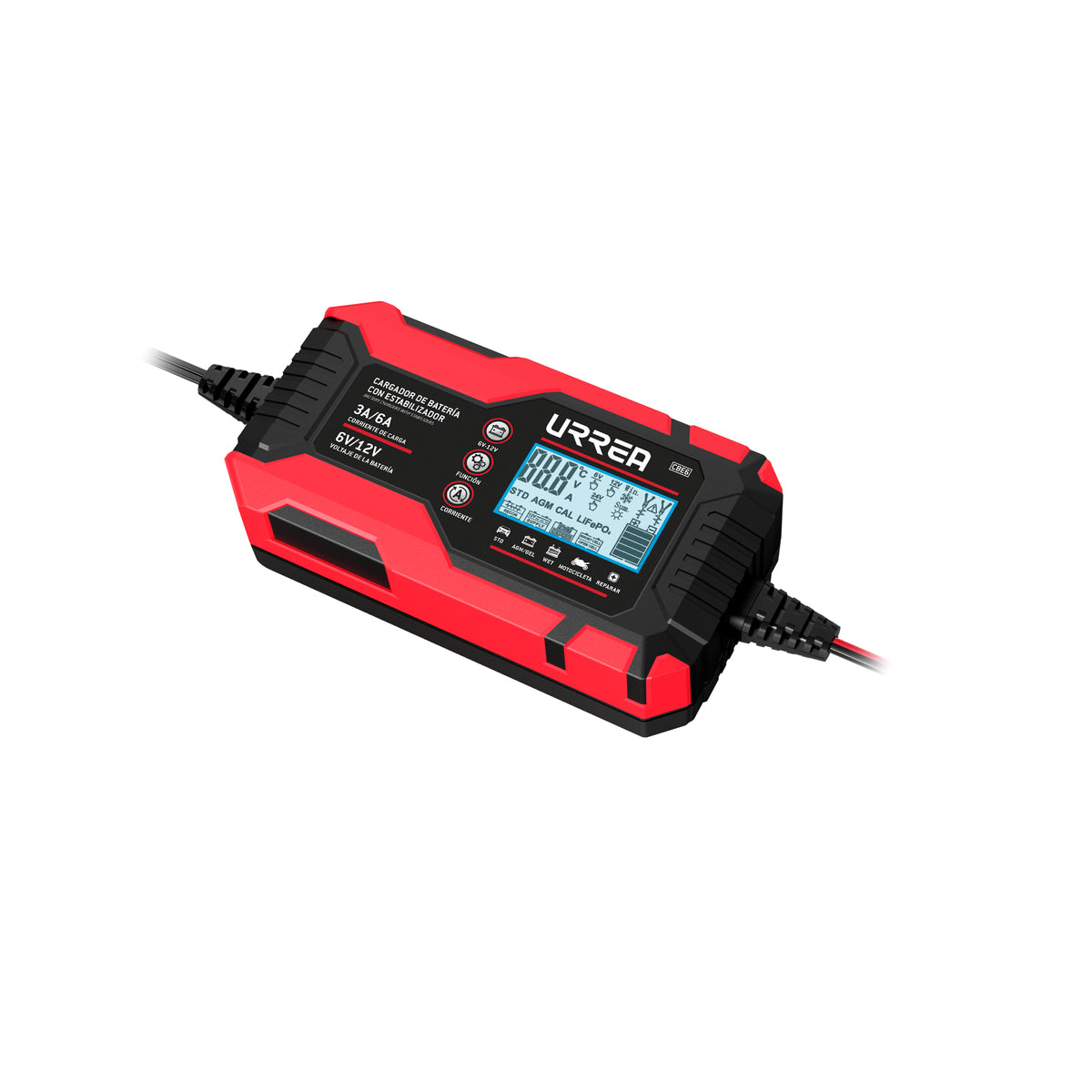 Cargador de bateria con estabilizador 3A y 6A, 6VDC, 12VDC Urrea
