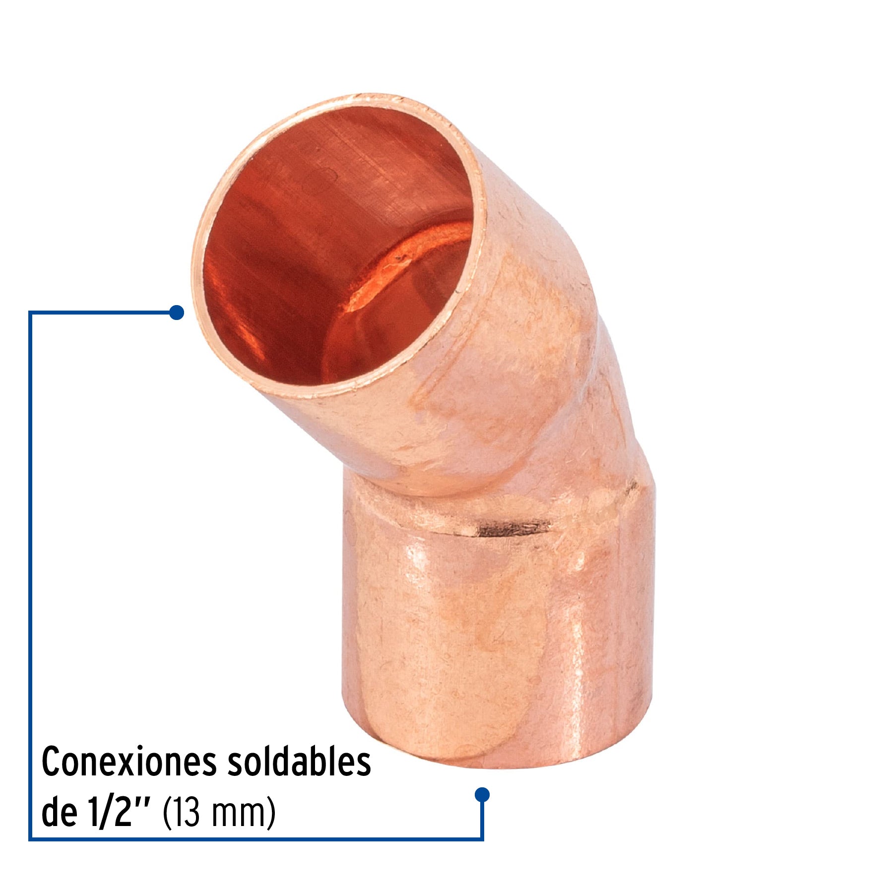 Foset CC-861, Codo 45° de 1/2″, cobre a cobre