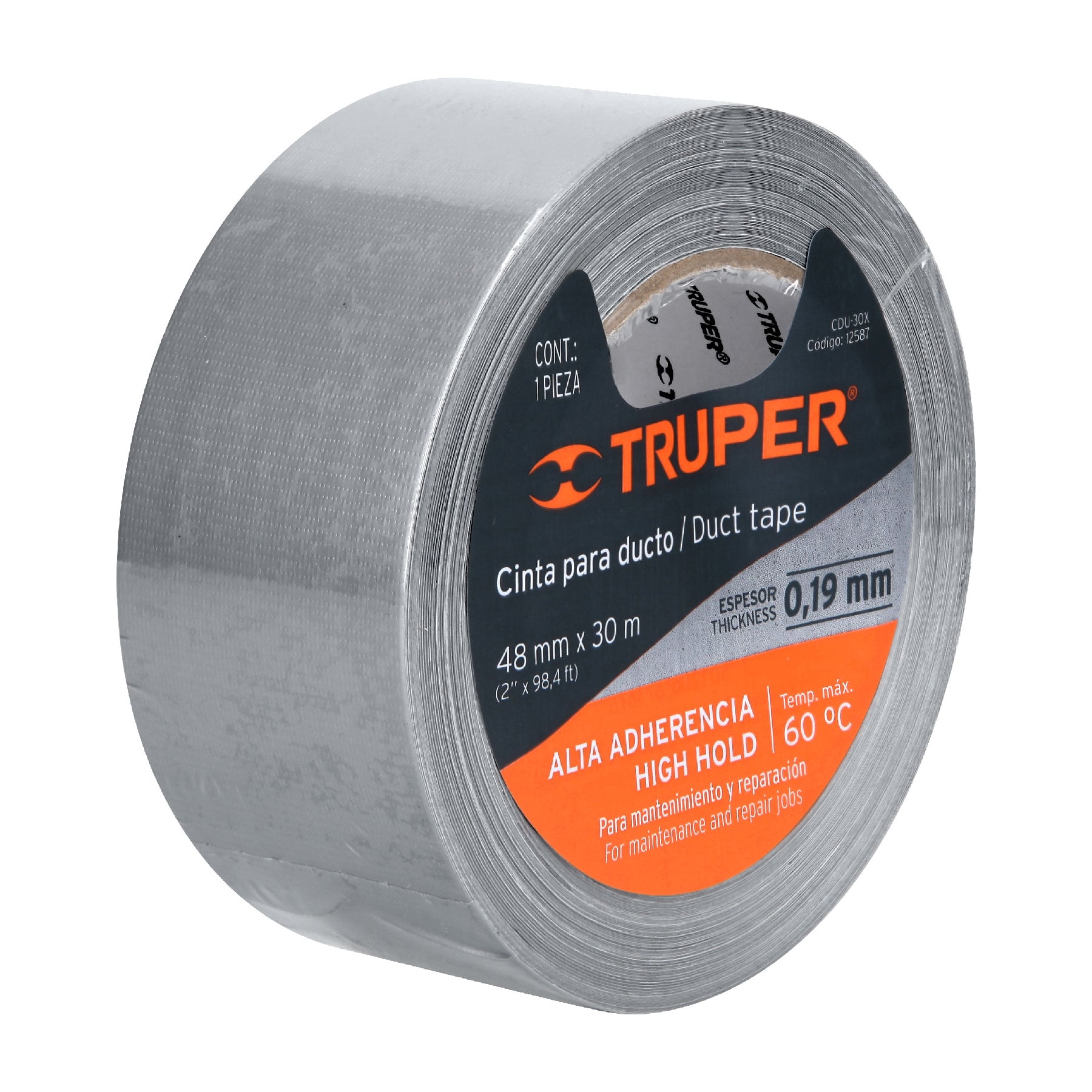 Truper CDU-30X, Cinta para ducto resistente a altas temperaturas, 30 m
