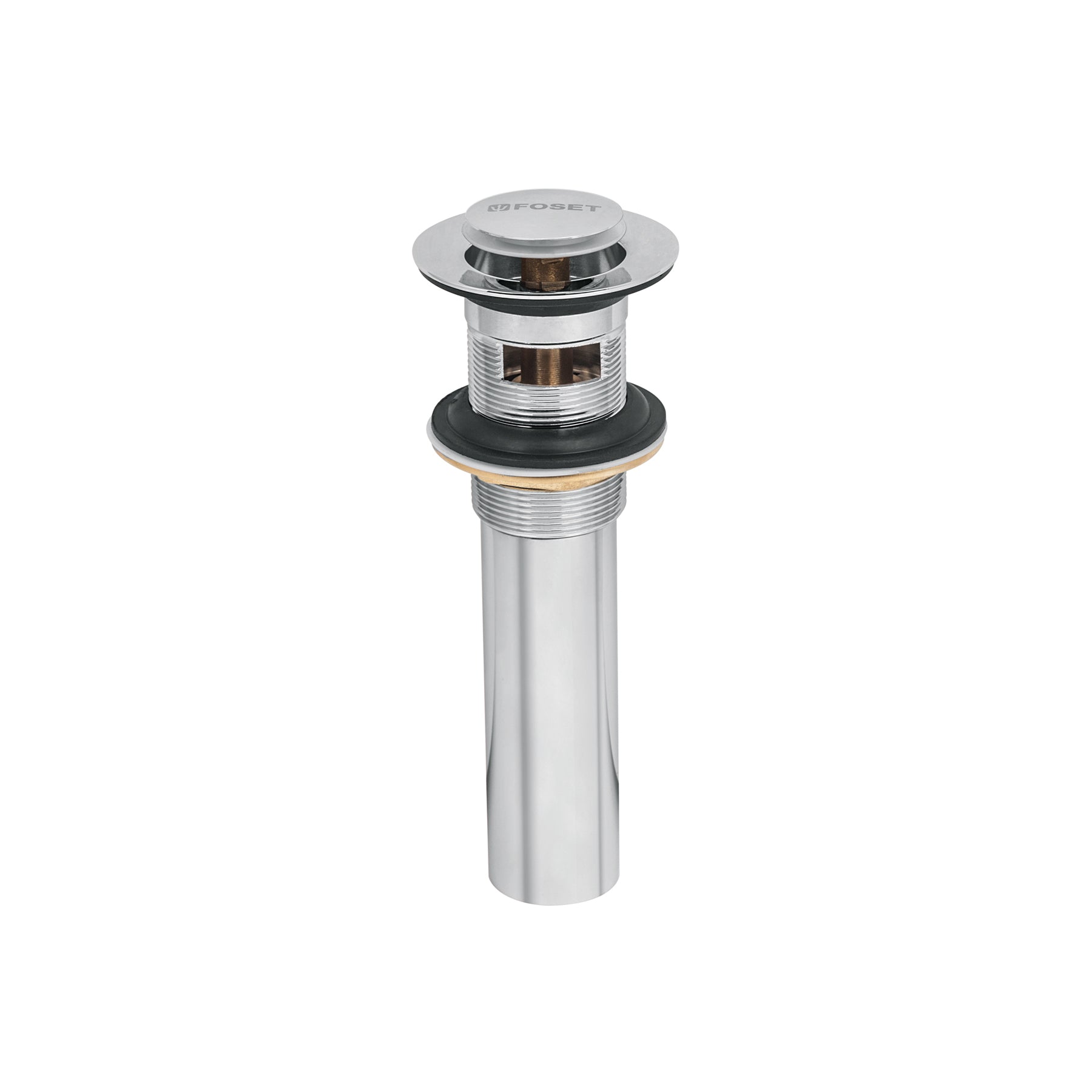 Foset CE-206, Contra para lavabo, sistema push, acabado cromo