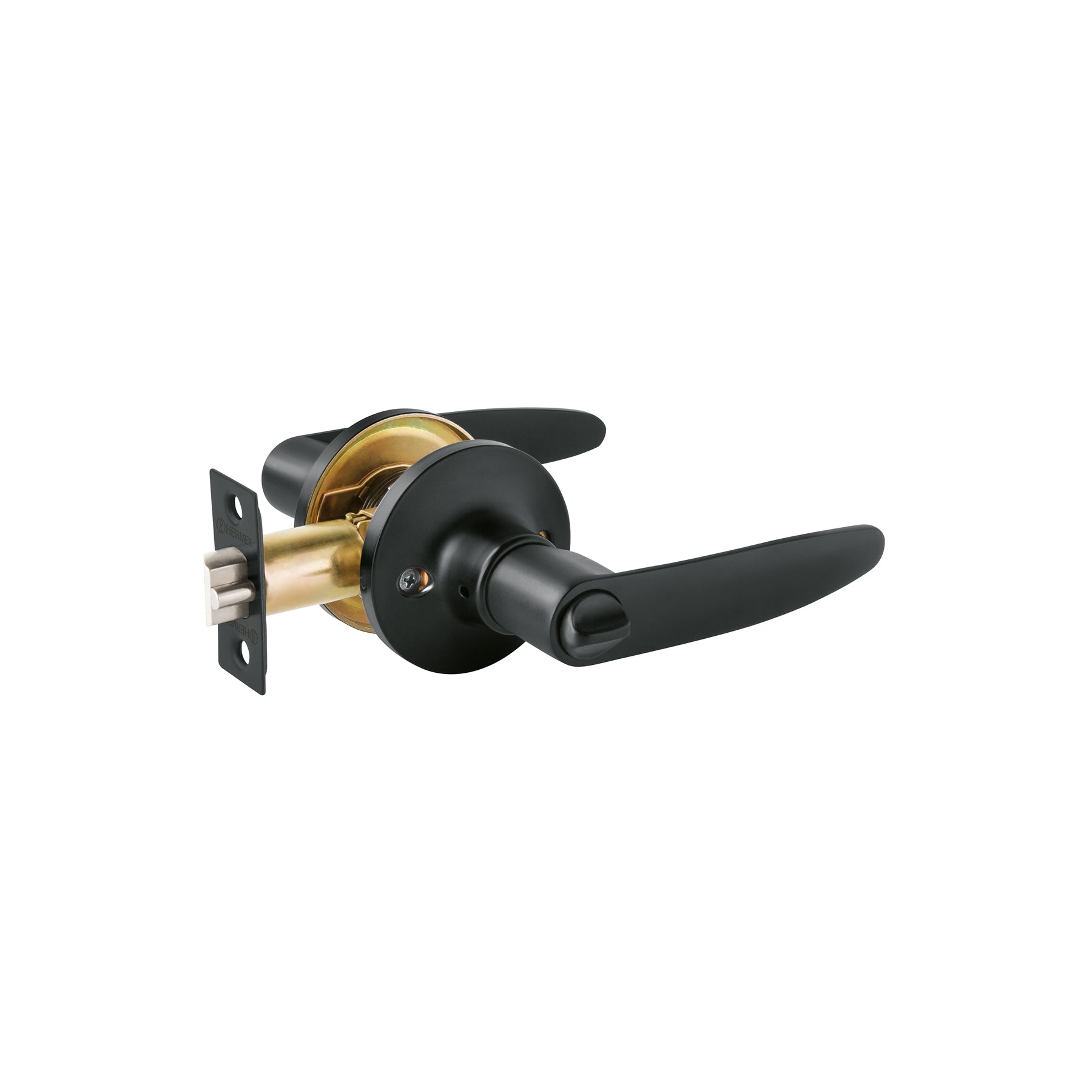 Hermex CEMA-6R, Cerradura de manija con cilindro de latón color negro para recámara