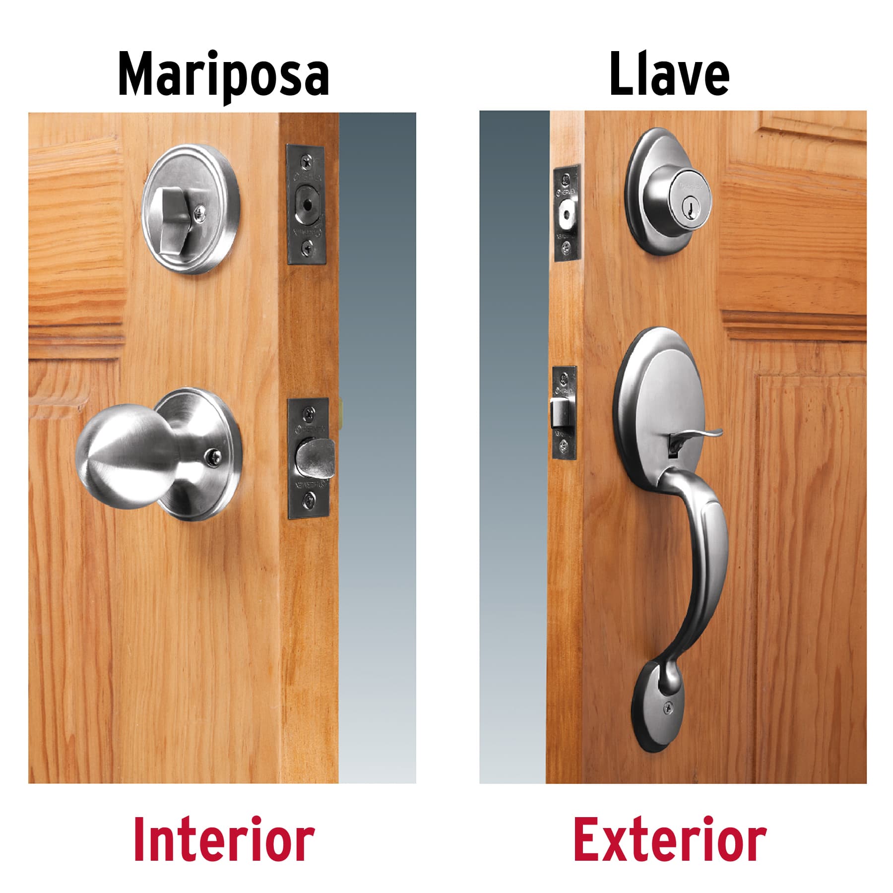 Hermex Basic CEP-31PJP, Jaladera, perilla y cerrojo mariposa color cromo mate