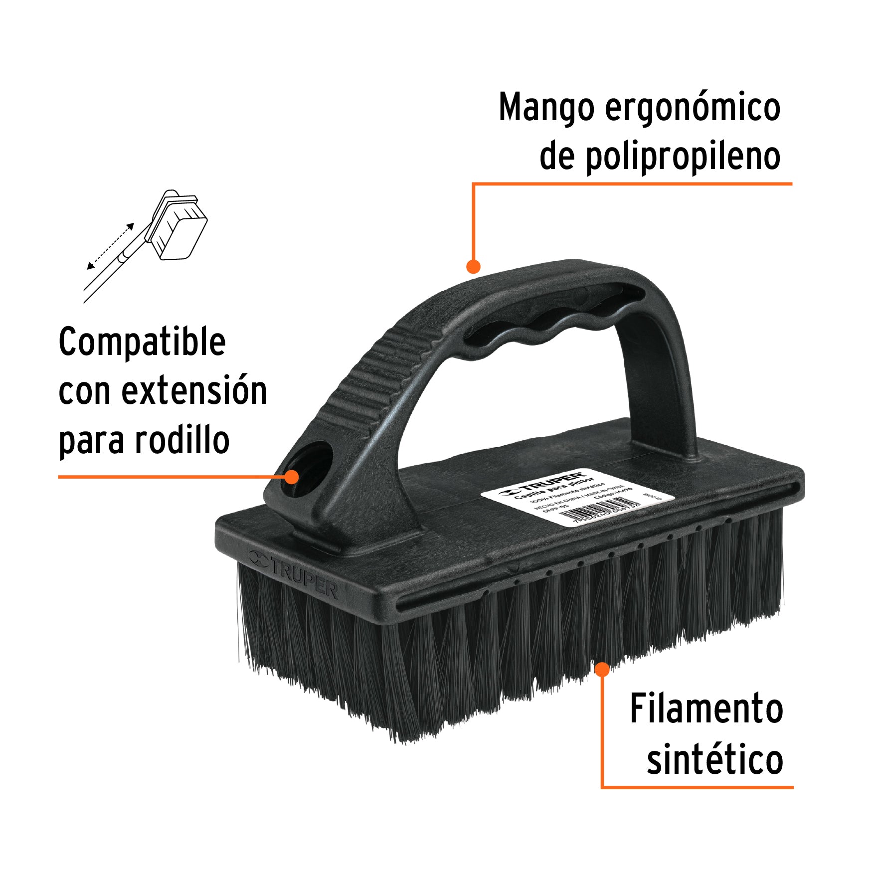 Cepillo para Pintor Truper CEPP-55 Multiusos con Cerdas Sintéticas 2 1/4"