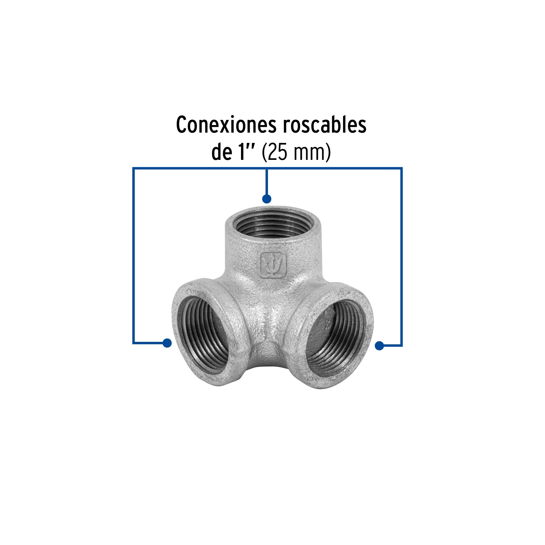 Codo rincón, acero galvanizado, 1' Foset