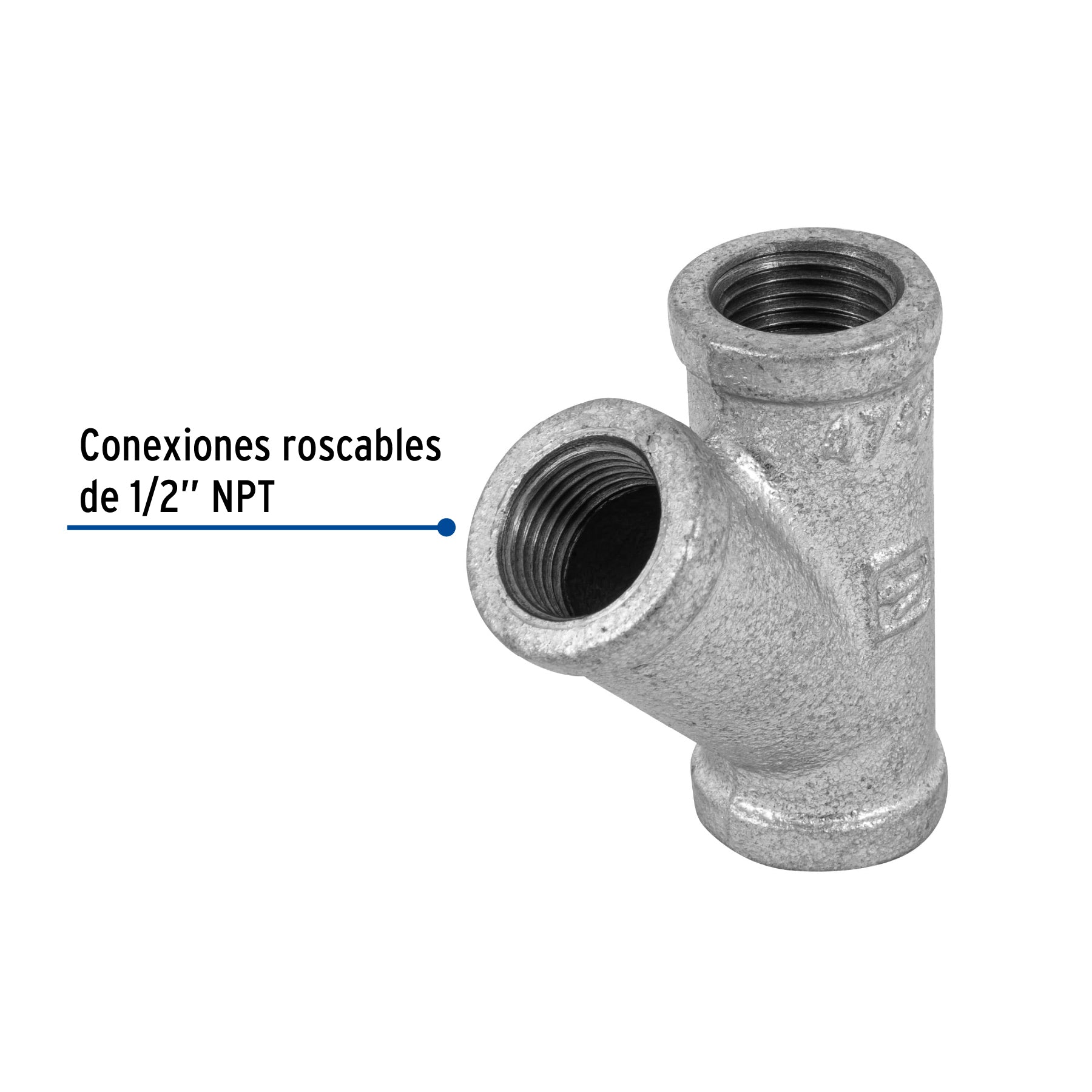 Foset CG-801, Yee sencilla de 1/2″, acero galvanizado