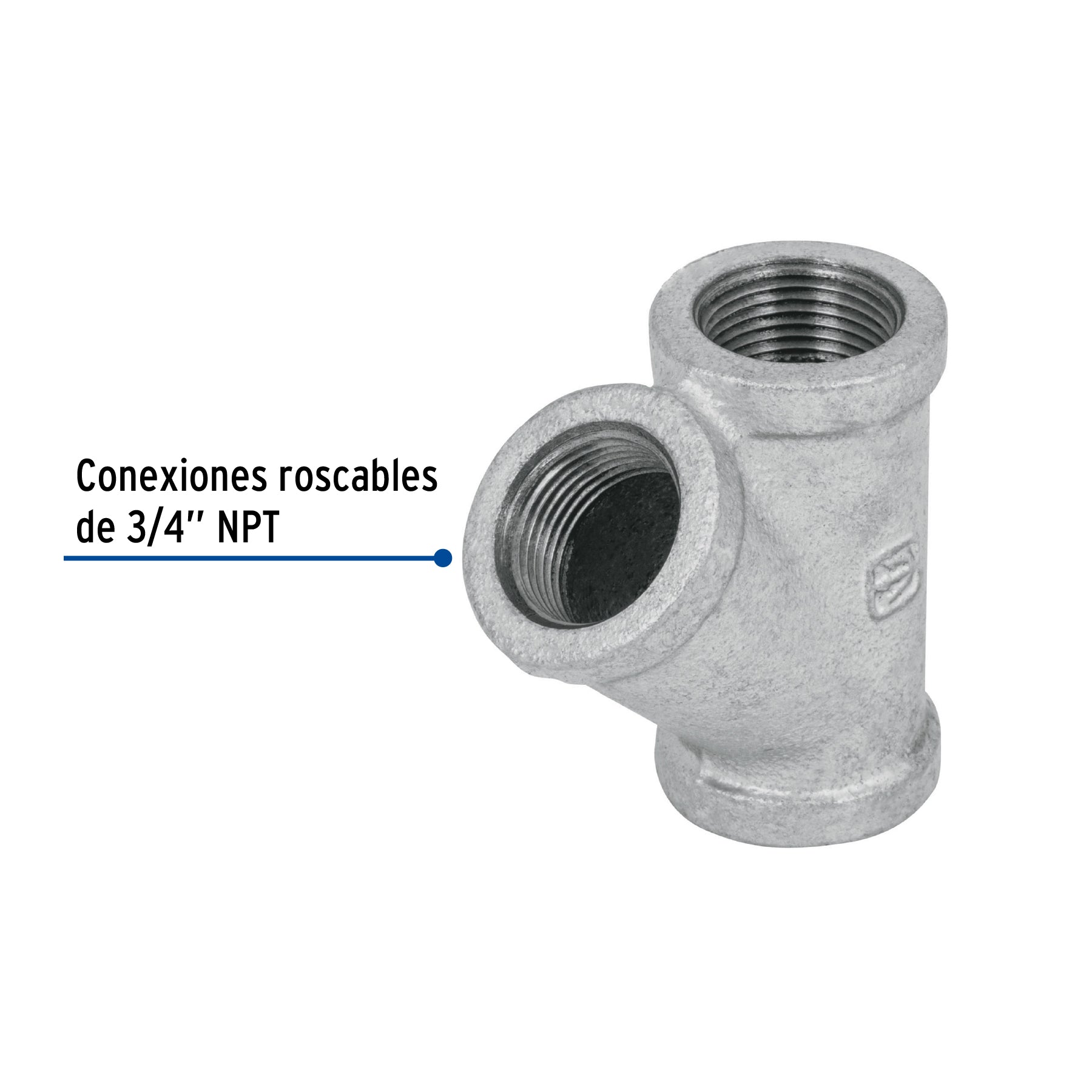 Foset CG-802, Yee sencilla de 3/4″, acero galvanizado