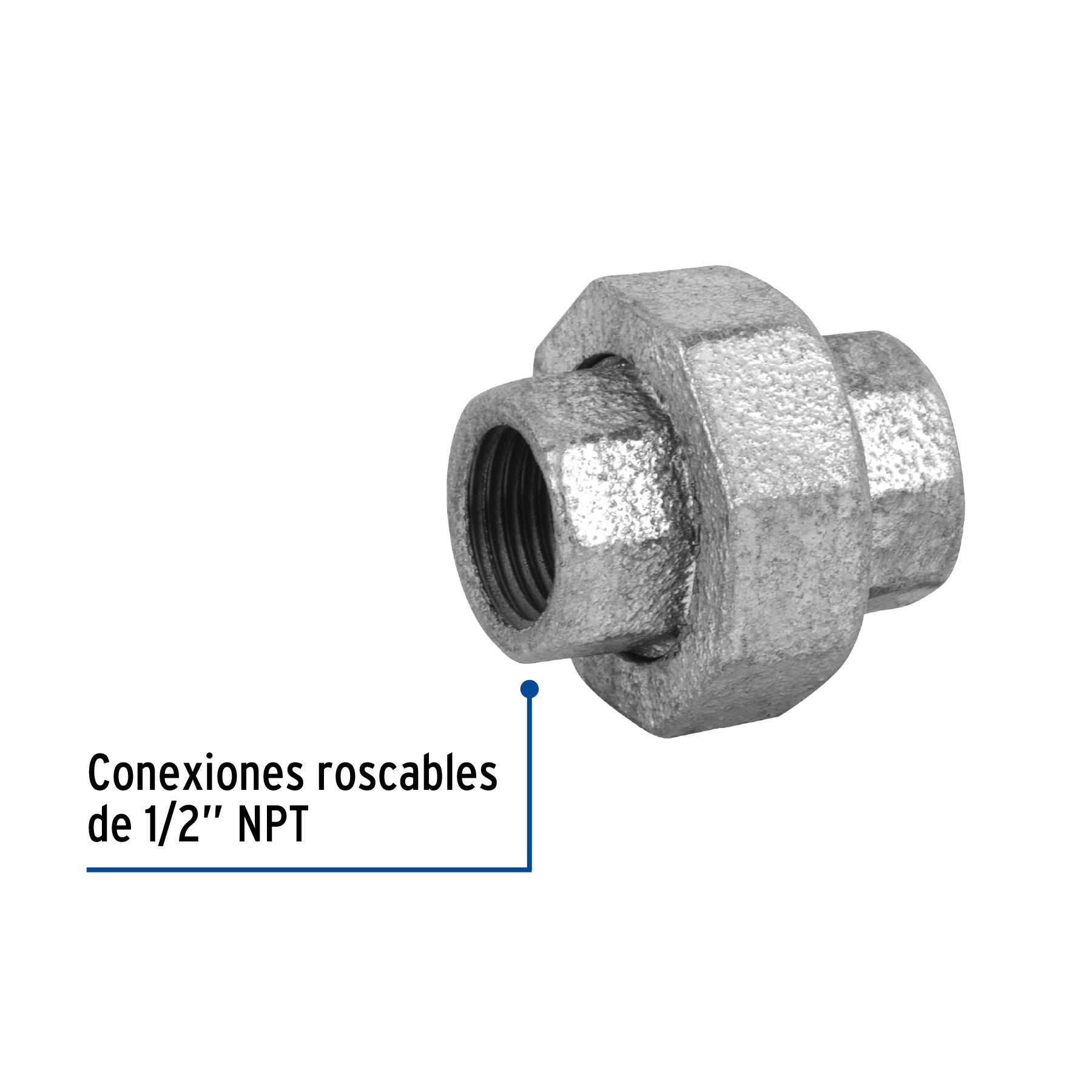 Foset CG-971, Tuerca unión de 1/2″, acero galvanizado