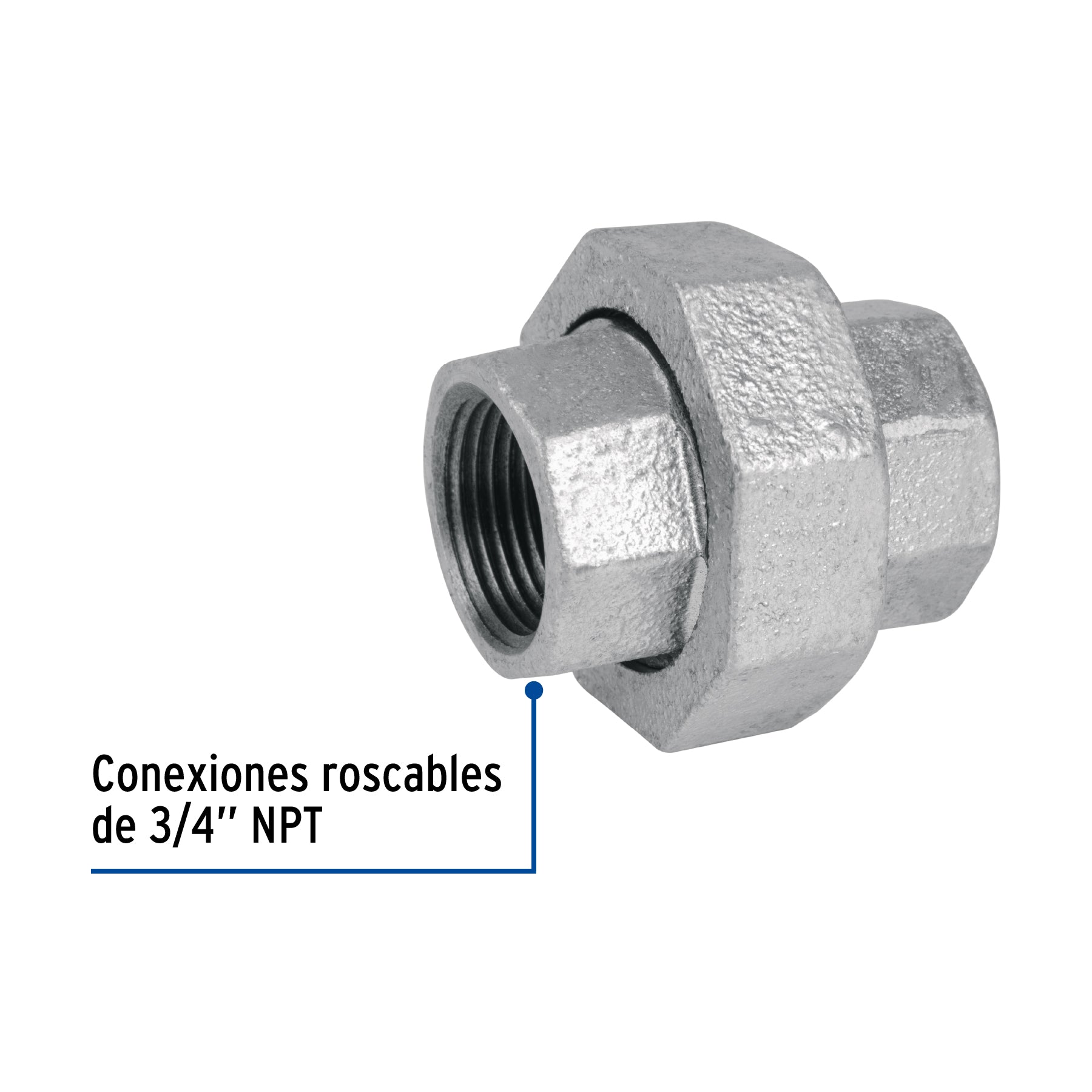 Foset CG-972, Tuerca unión de 3/4″, acero galvanizado