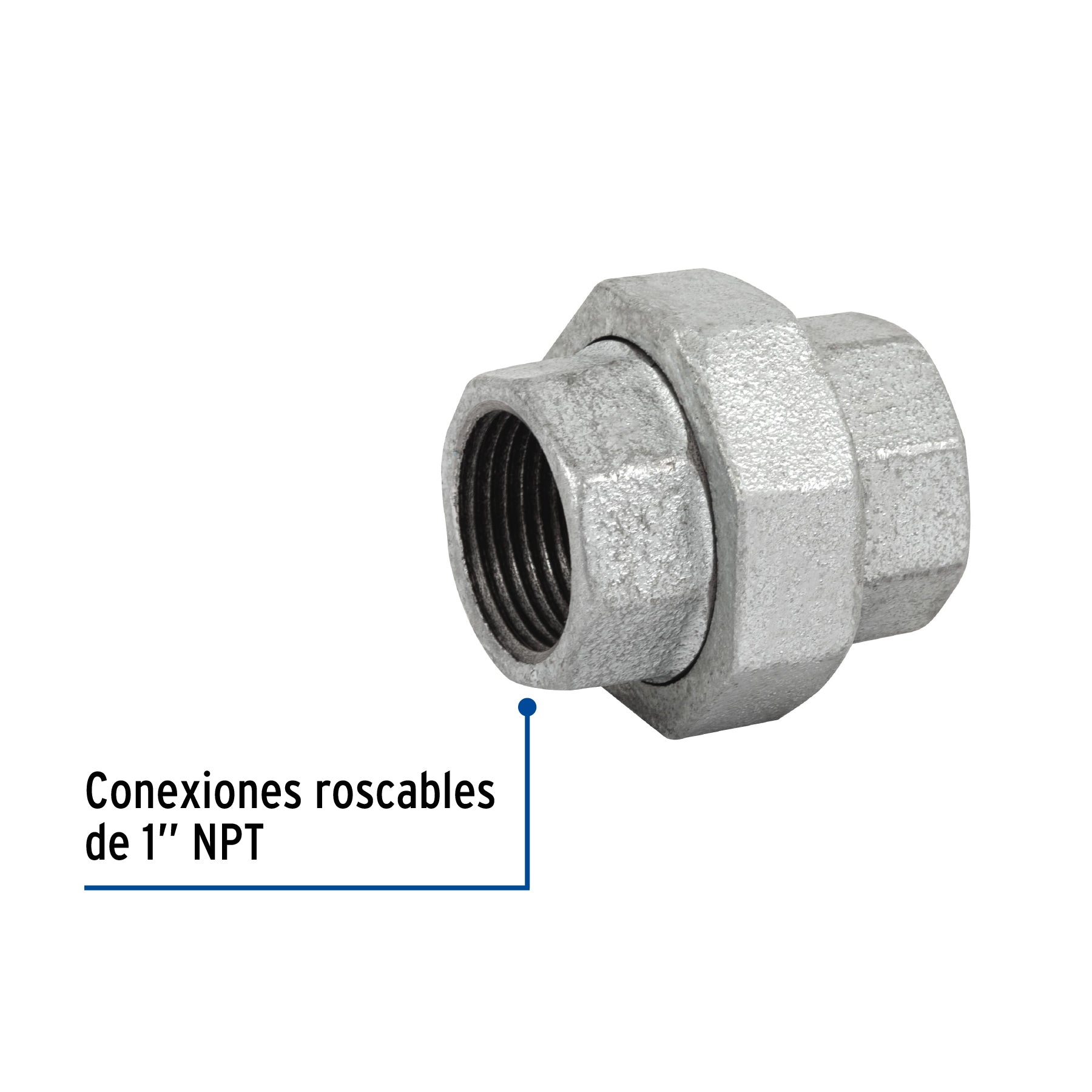 Foset CG-973, Tuerca unión de 1″, acero galvanizado