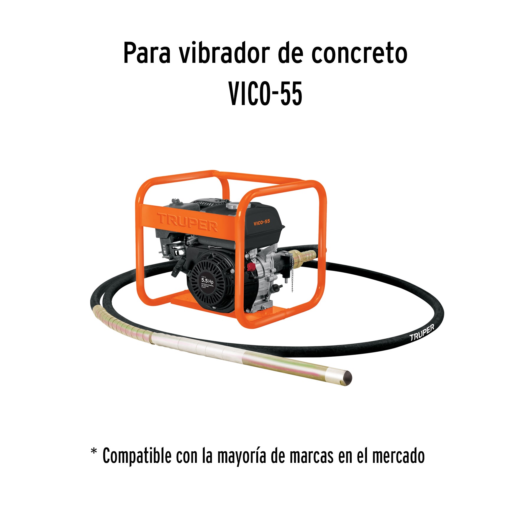 Chicote 6 m para Vibrador de concreto, TRUPER CH-VICO-6
