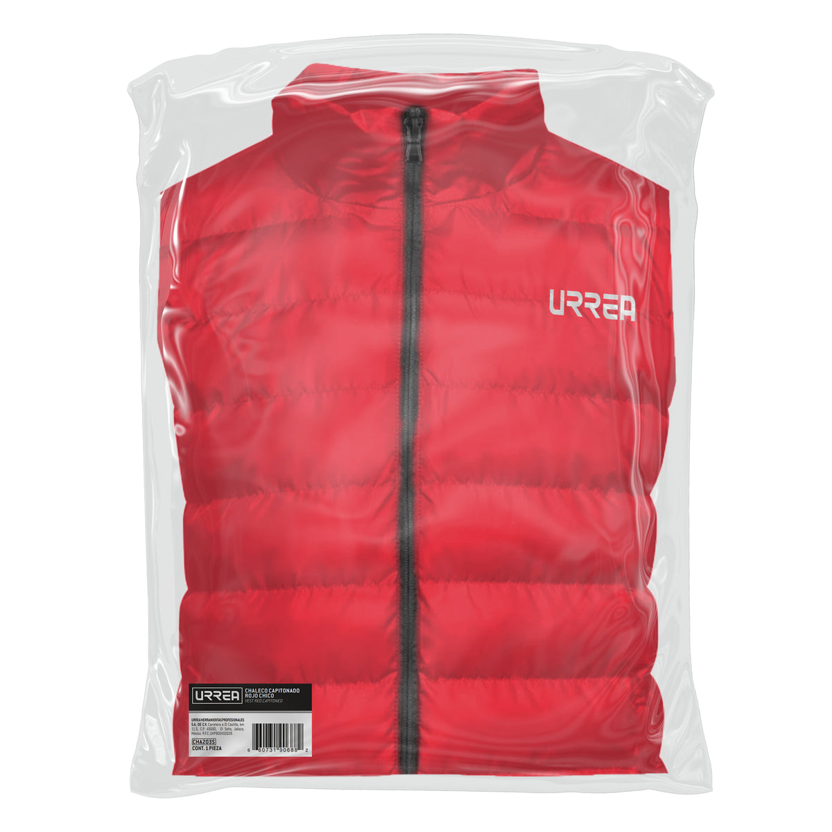 Chaleco capitonado para dama color rojo talla G Urrea