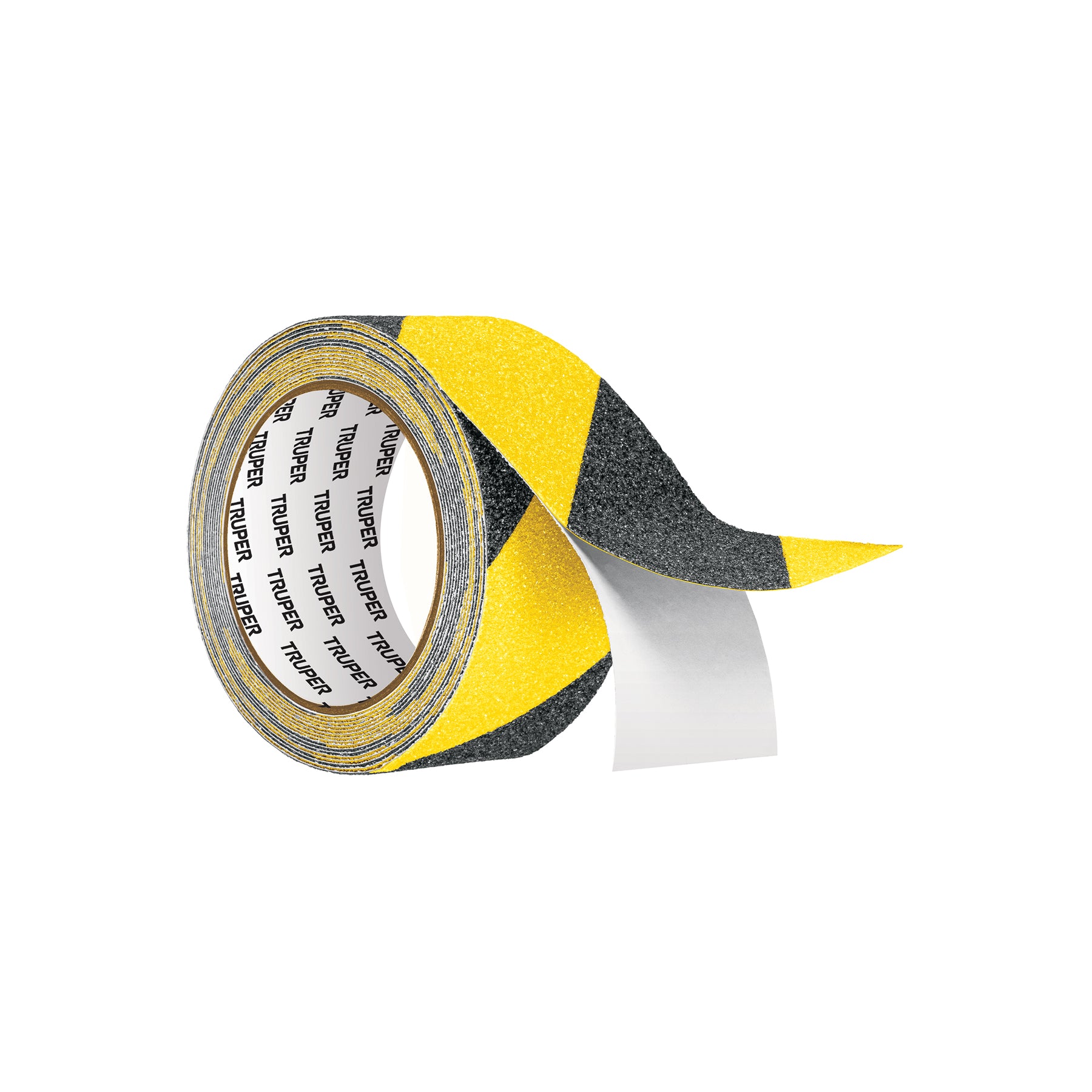 Truper CIA-25P, Rollo 5 m de cinta antiderrapante amarilla-negra 50 mm con abrasivo