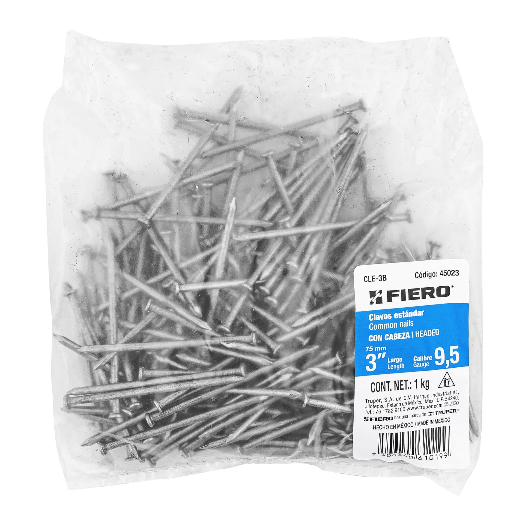 Fiero CLE-3B Clavo Standard con Cabeza 3″ en Bolsa de 1 Kg