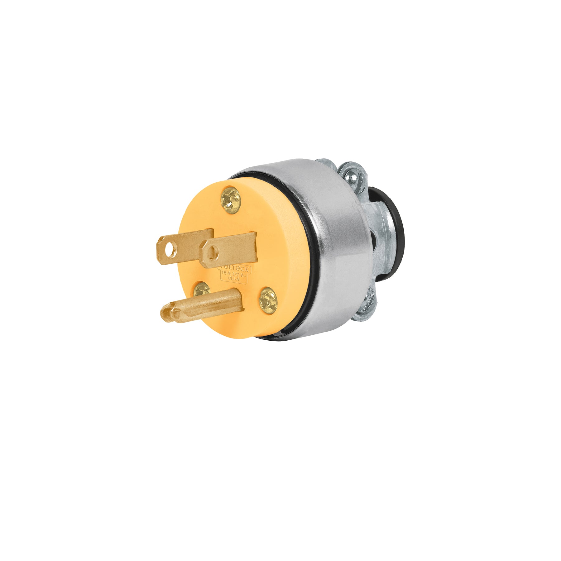 Volteck CLI-A, Clavija blindada, acabado galvanizado, 2 polos, 3 hilos