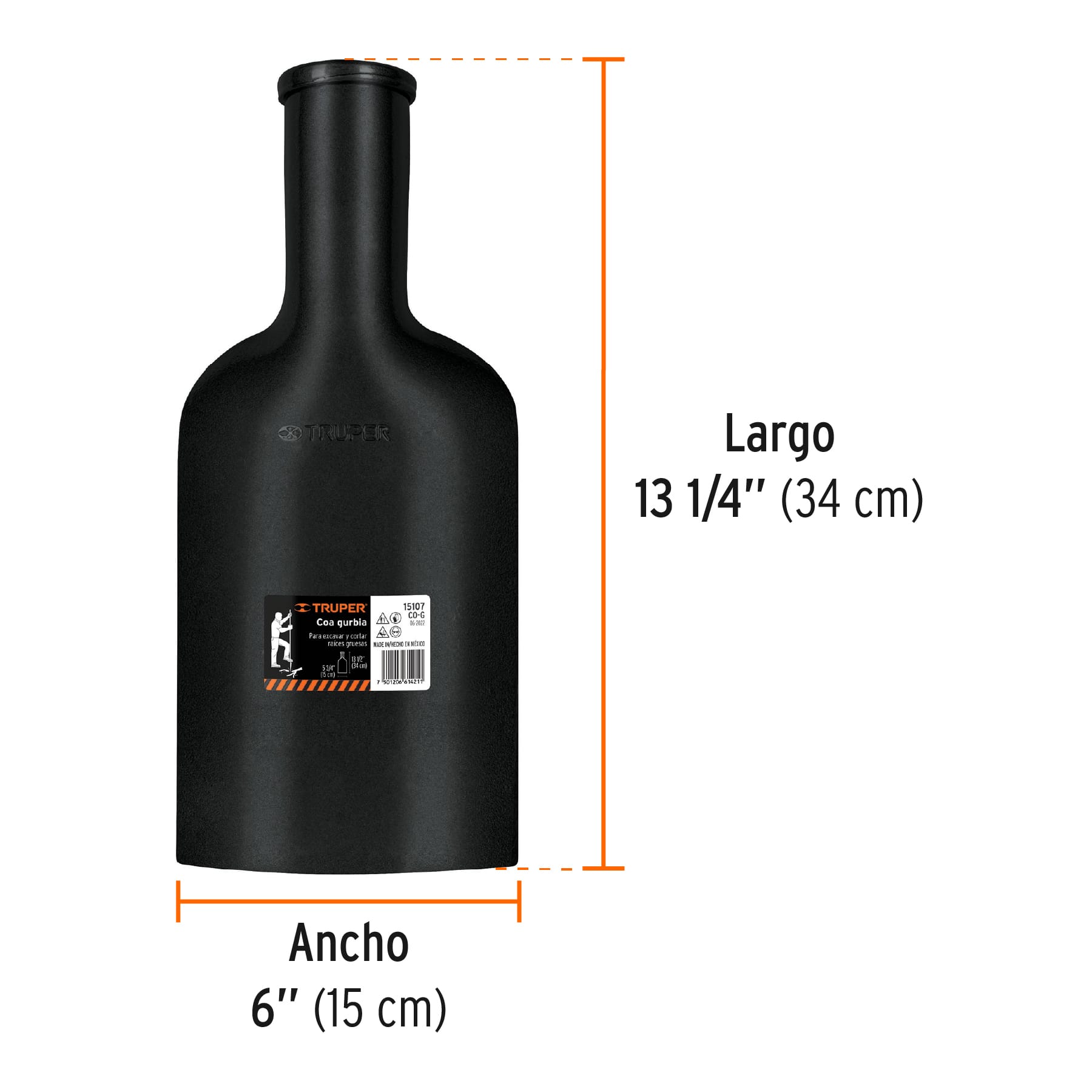 Truper CO-G, Coa gurbia, fabricada en lámina de acero al carbón