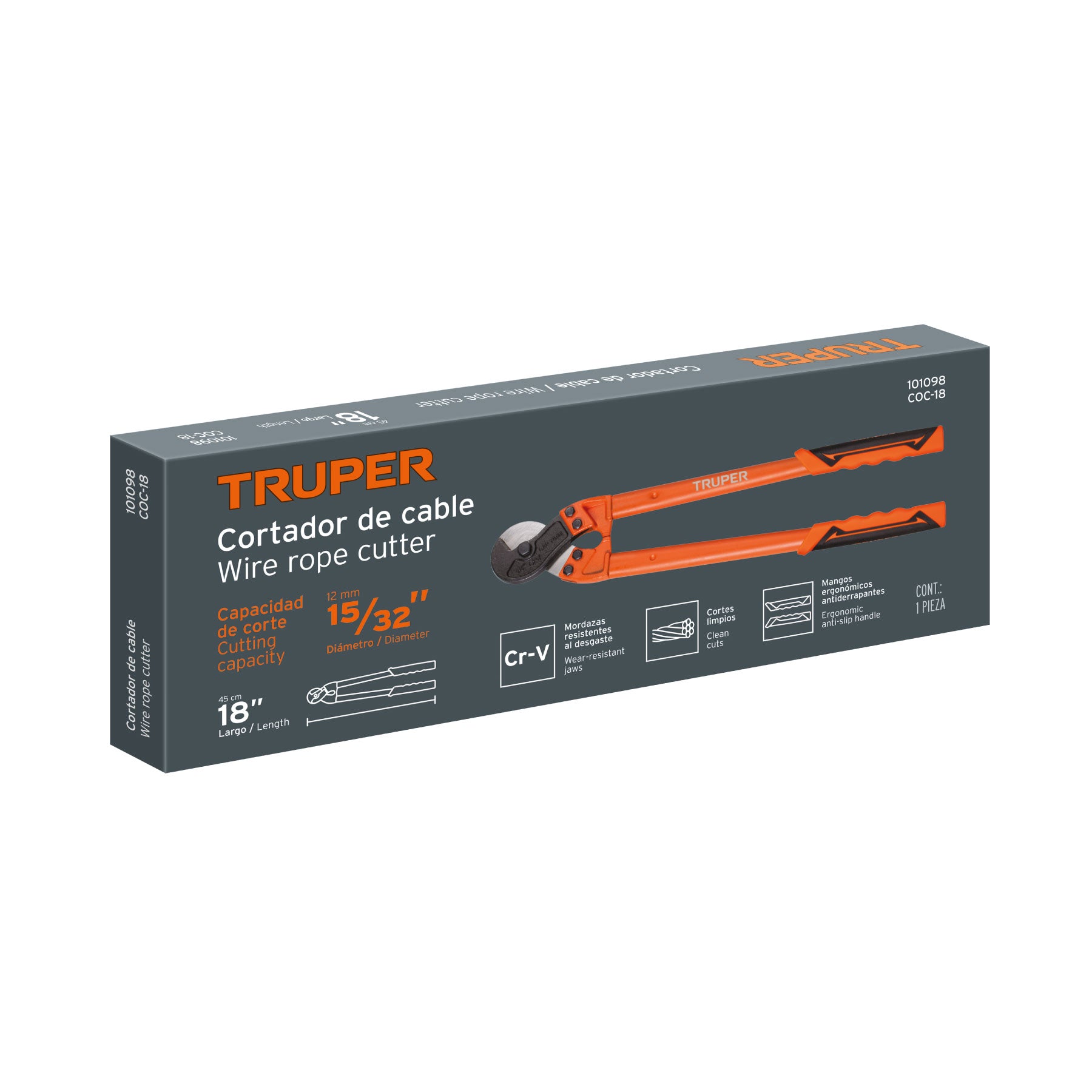 Truper COC-18 Cortador de 18″ de cable y alambre