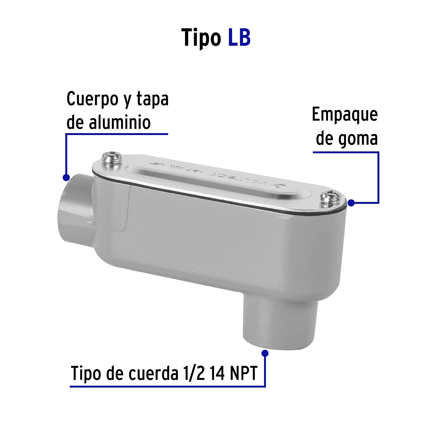 Volteck COLET-1/2-LB, Condulet, conexión tipo LB